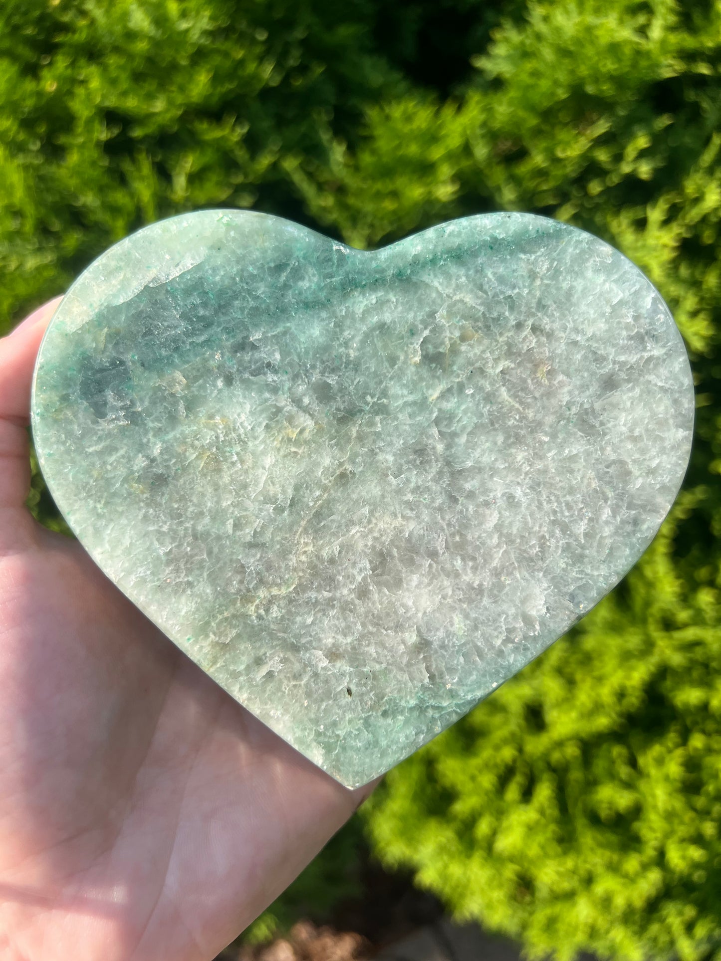 Large Fuchsite Heart on Stand