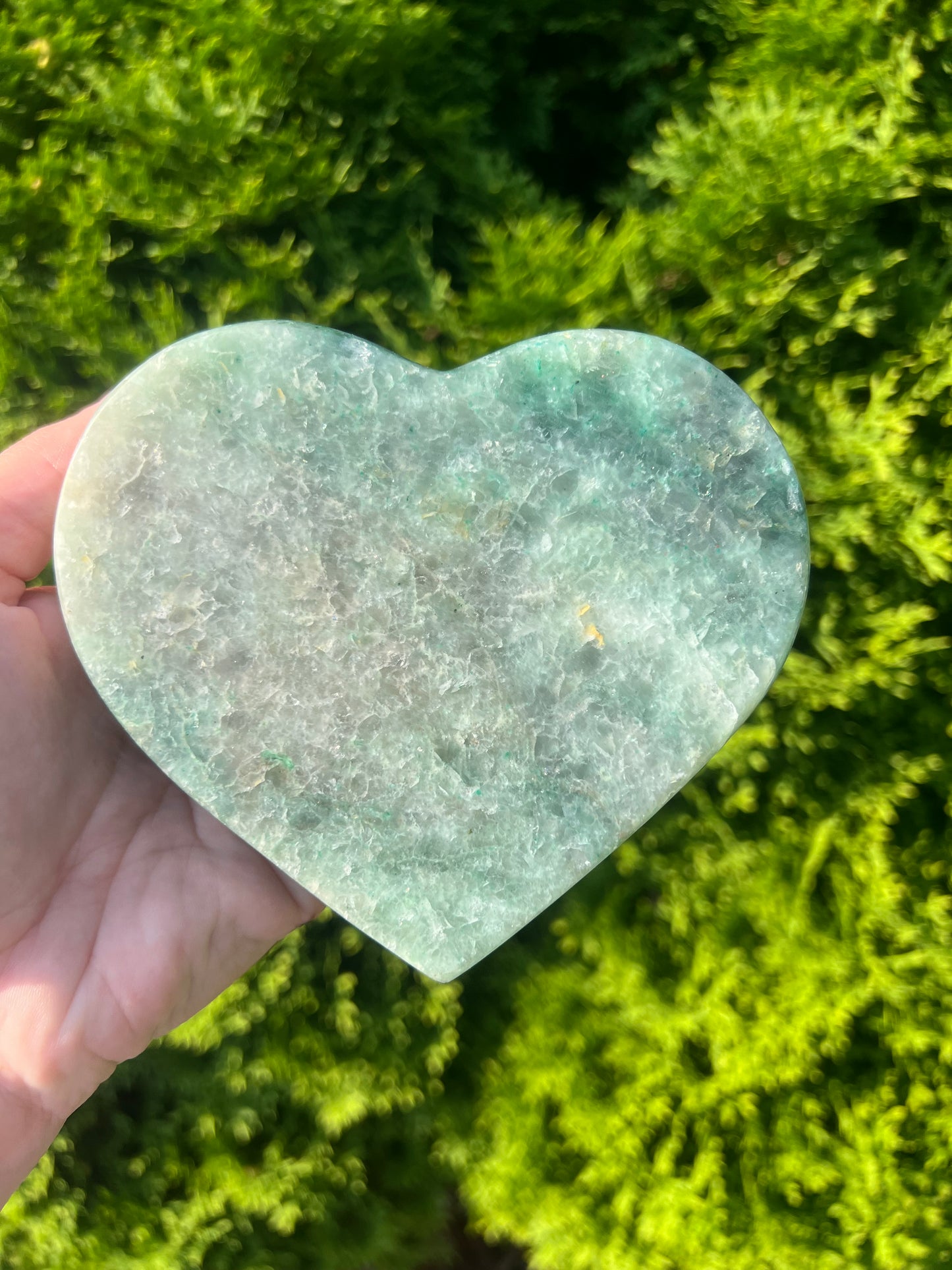 Large Fuchsite Heart on Stand