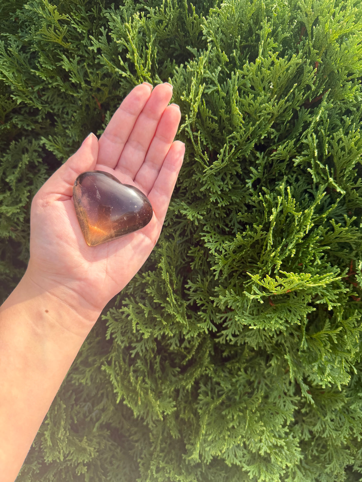 Smoky Quartz Heart on Stand