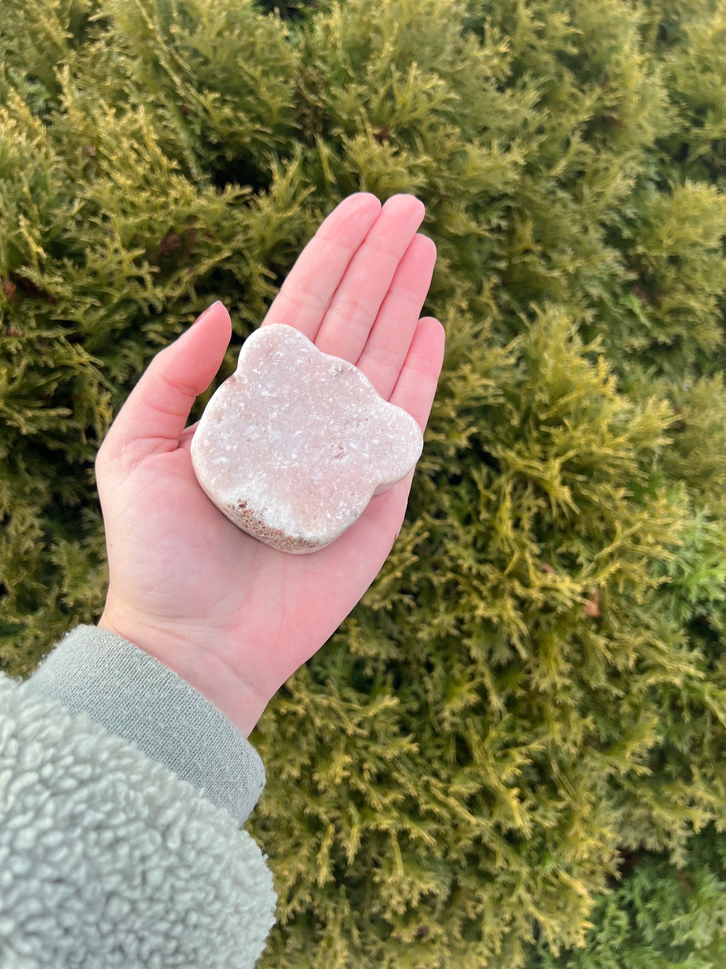 Pink Amethyst Bear Face