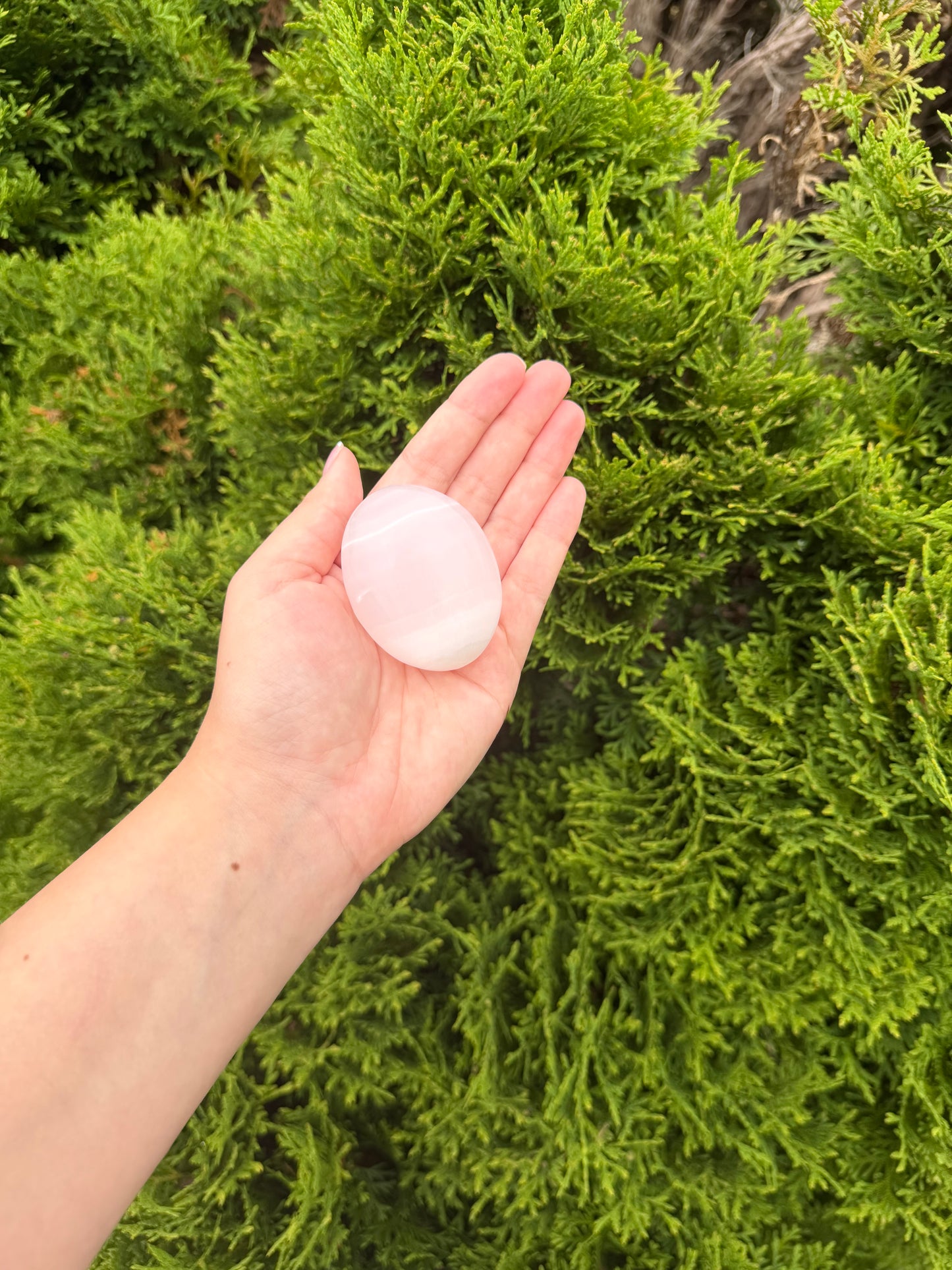 Pink Calcite Palm Stone