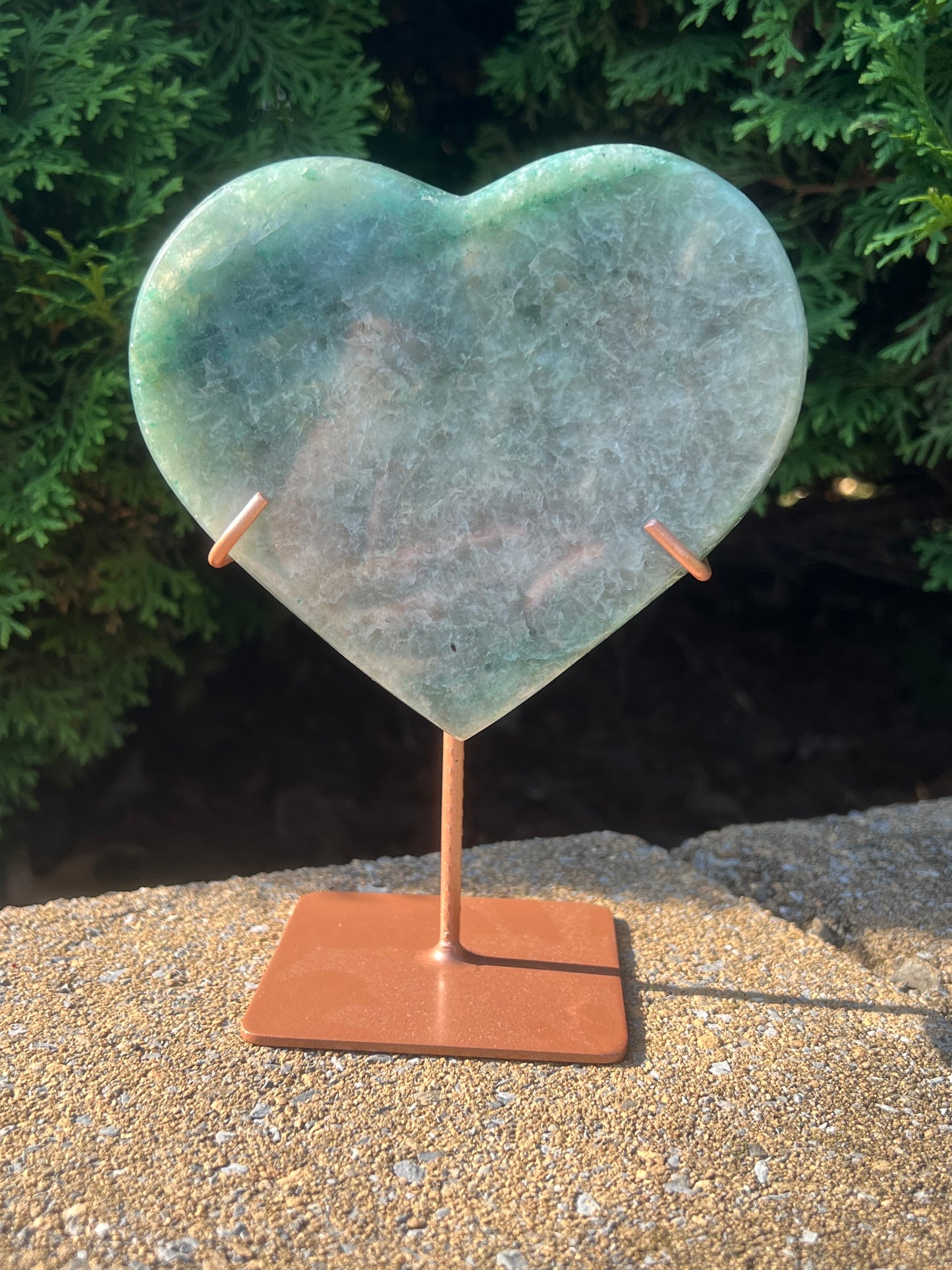 Large Fuchsite Heart on Stand