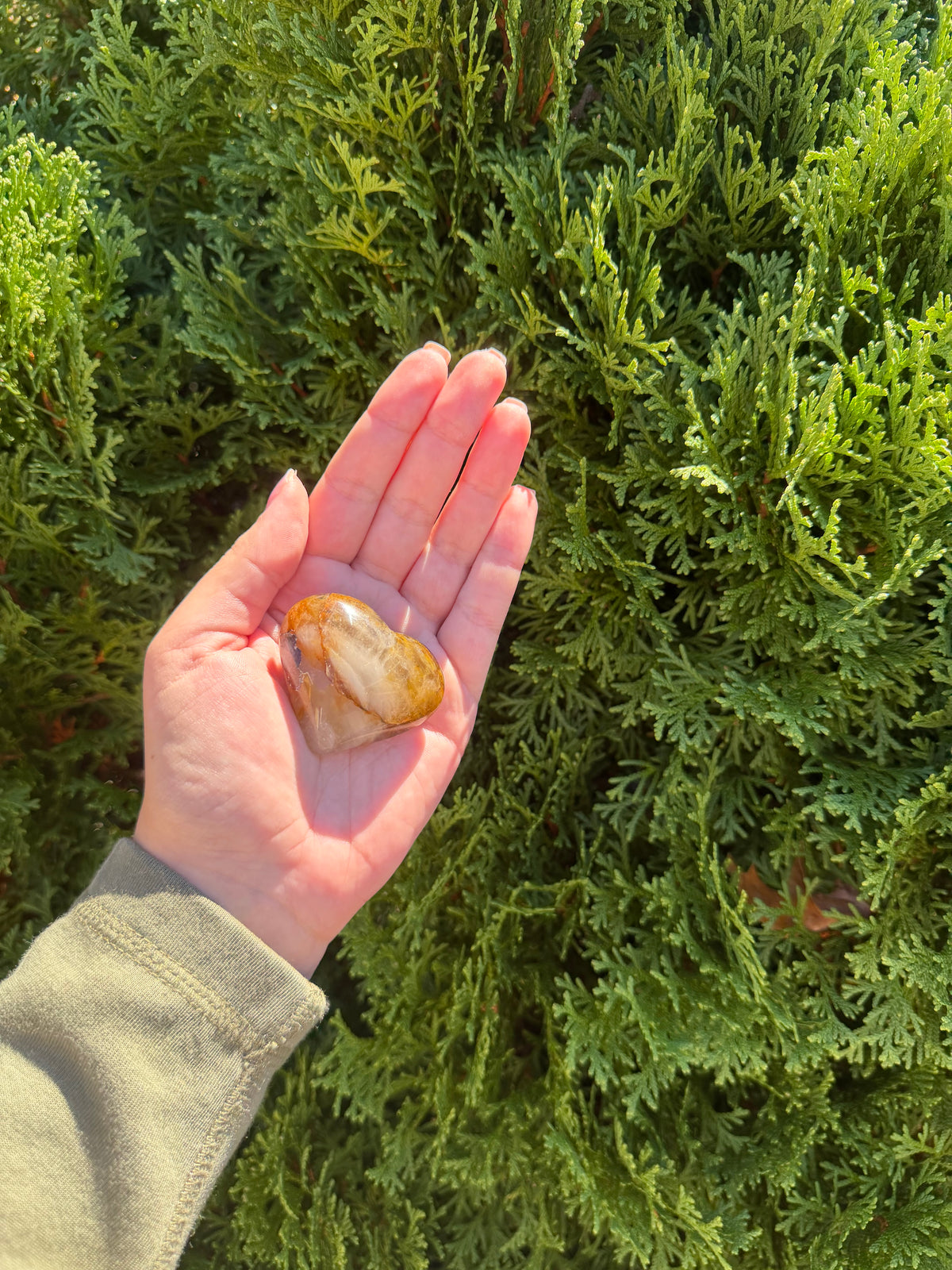 Golden Healer Quartz Heart on Stand