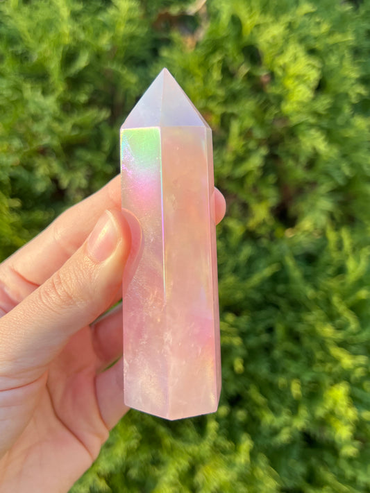 Angel Aura Rose Quartz Tower