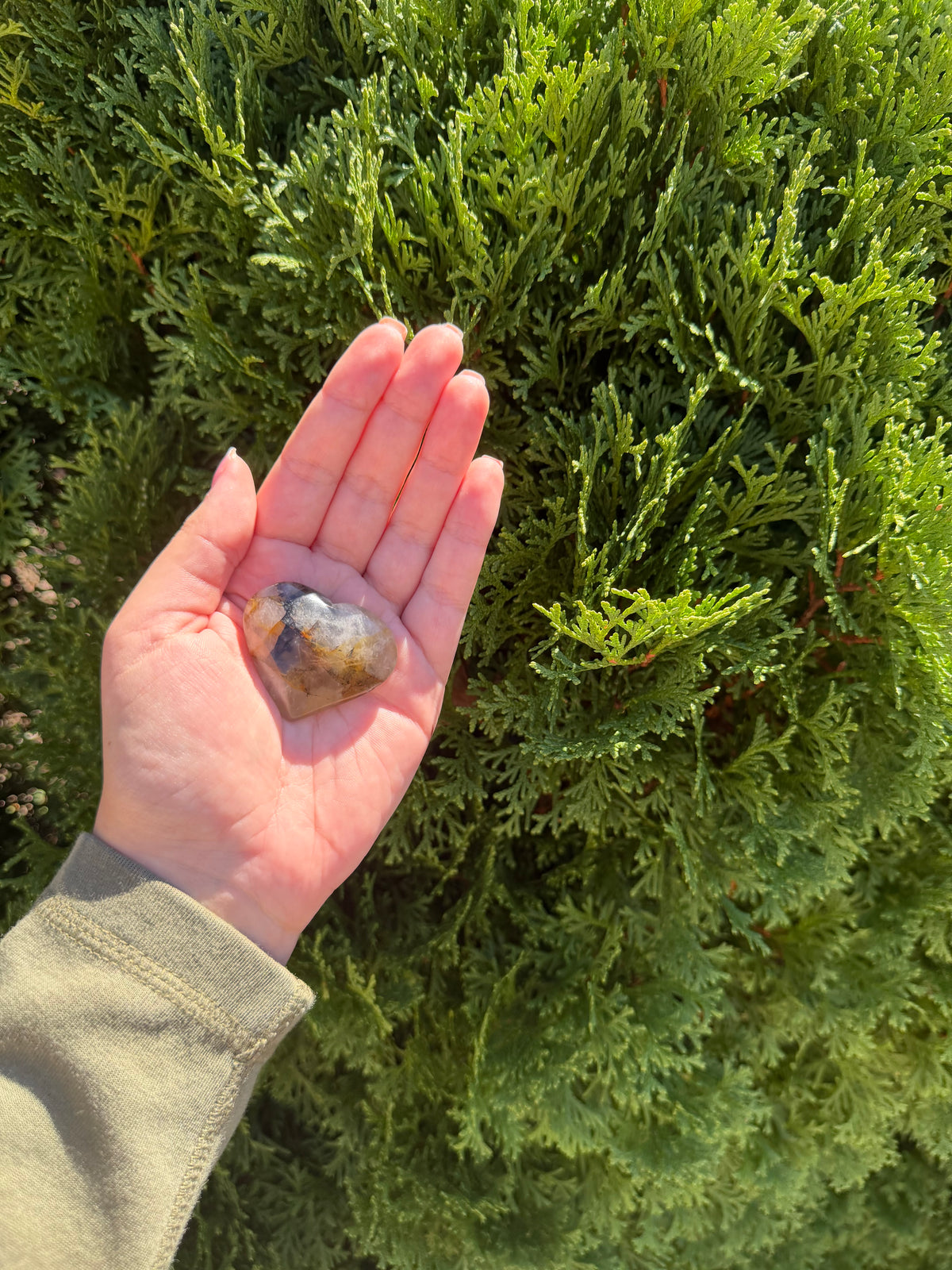 Golden Healer Quartz Heart on Stand