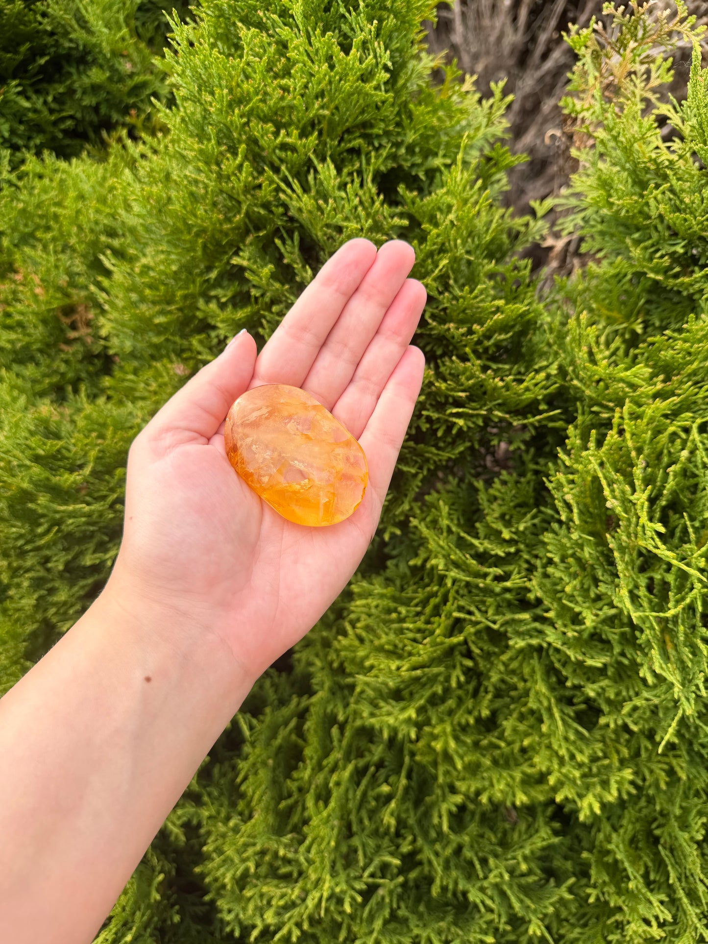 Golden Healer Quartz Palm Stone