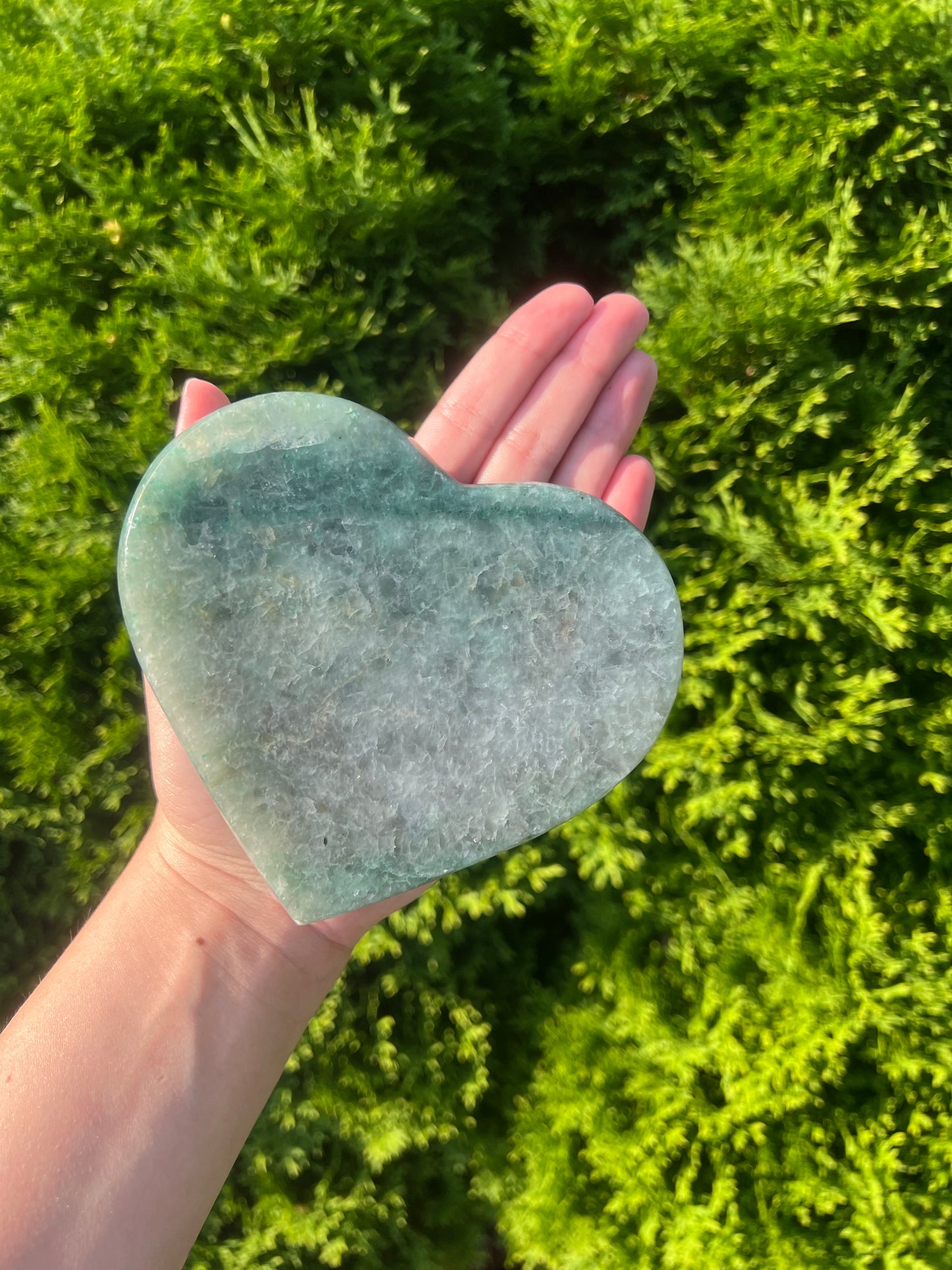 Large Fuchsite Heart on Stand