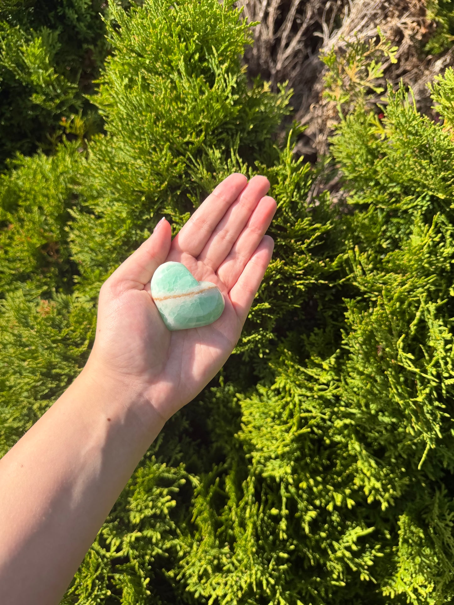 Pistachio Calcite Heart