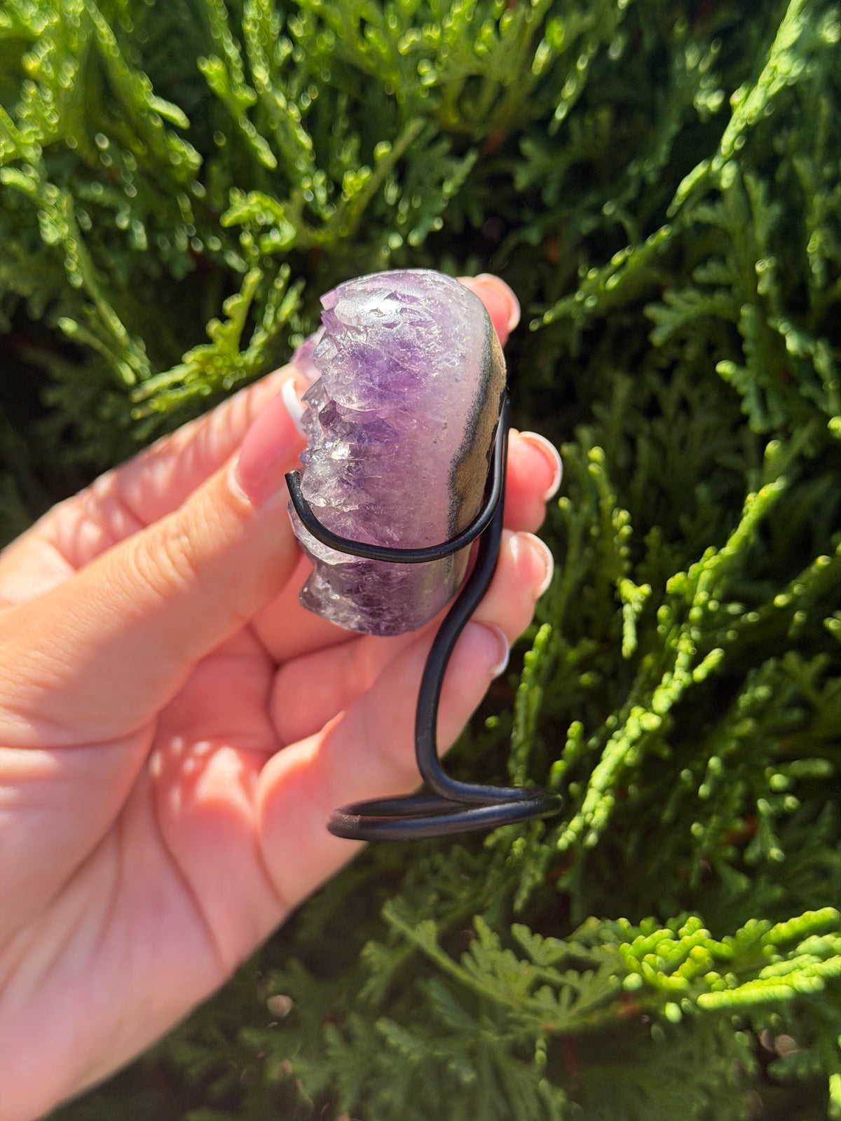 Purple Amethyst Heart on Stand