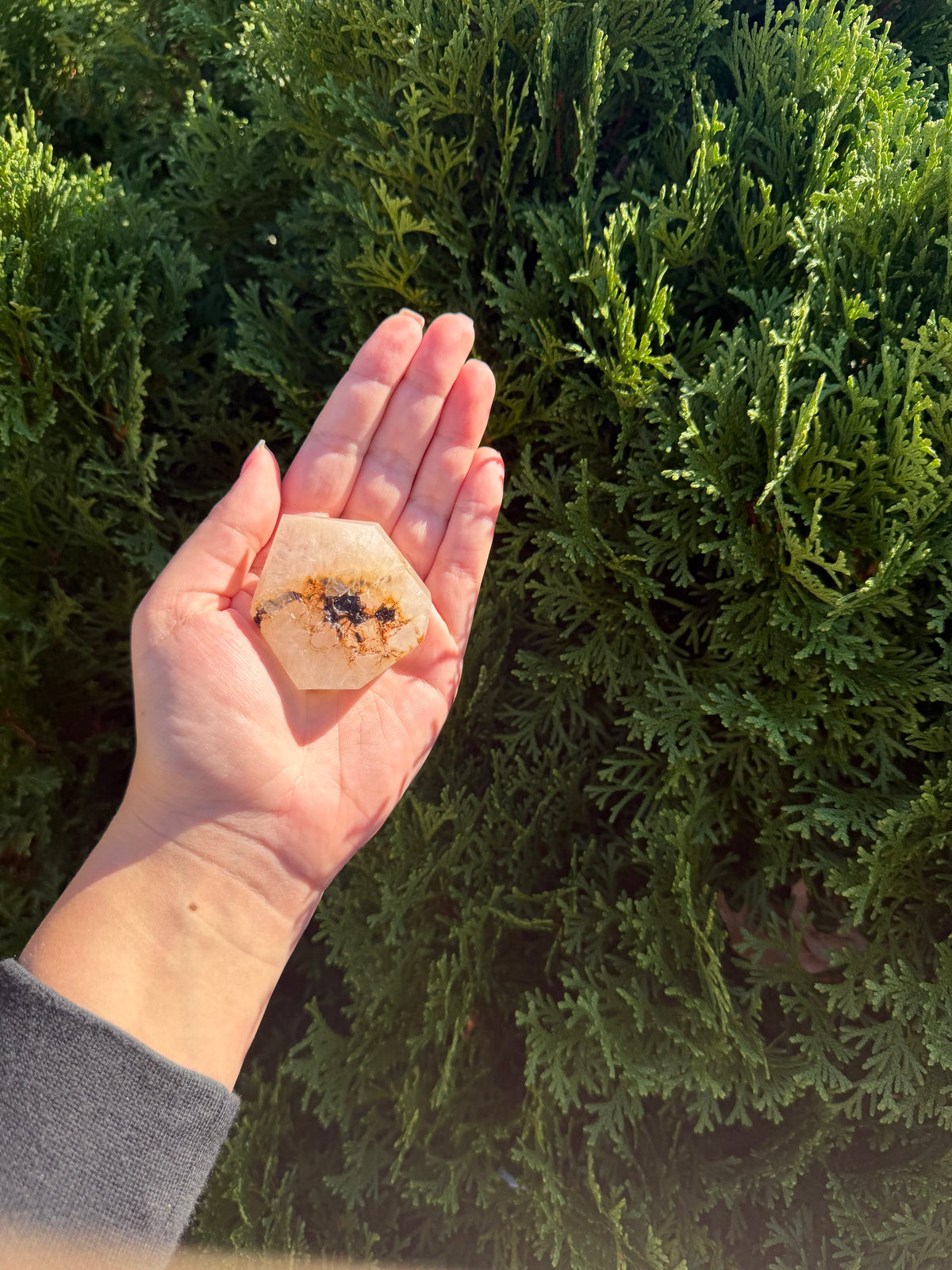 Flower Agate Druzy Point