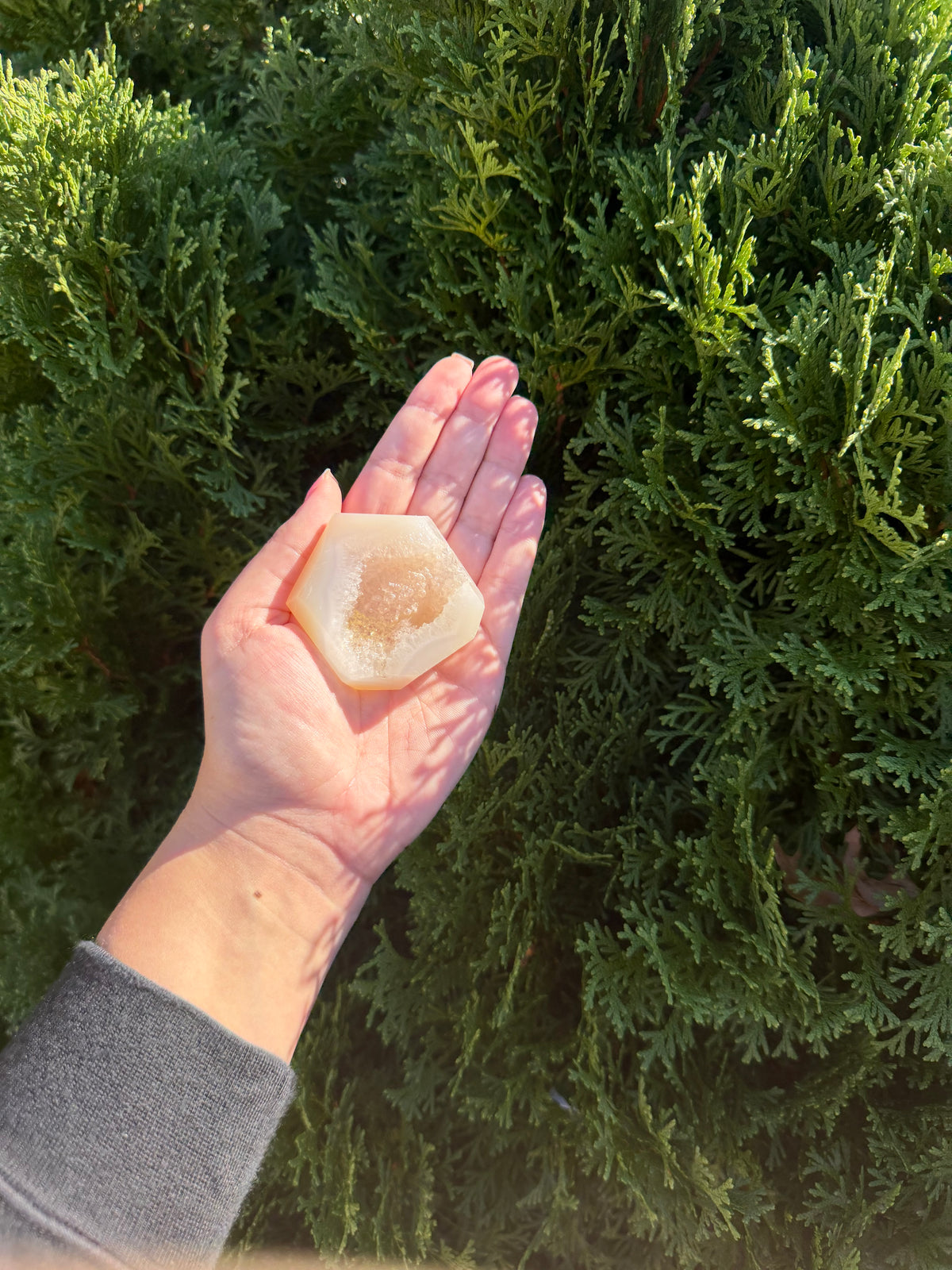 Flower Agate Druzy Point