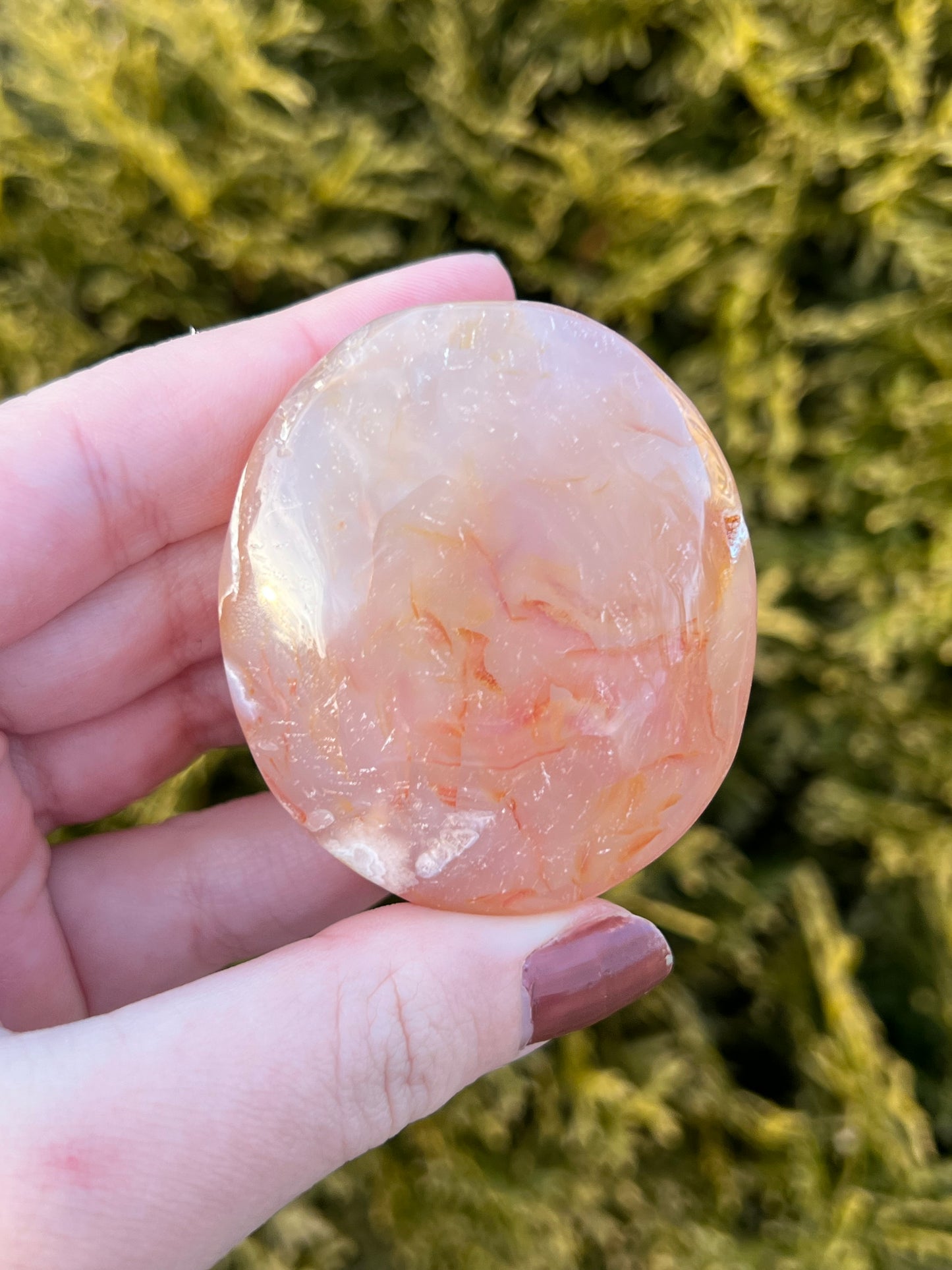 Flower Agate Palm Stone