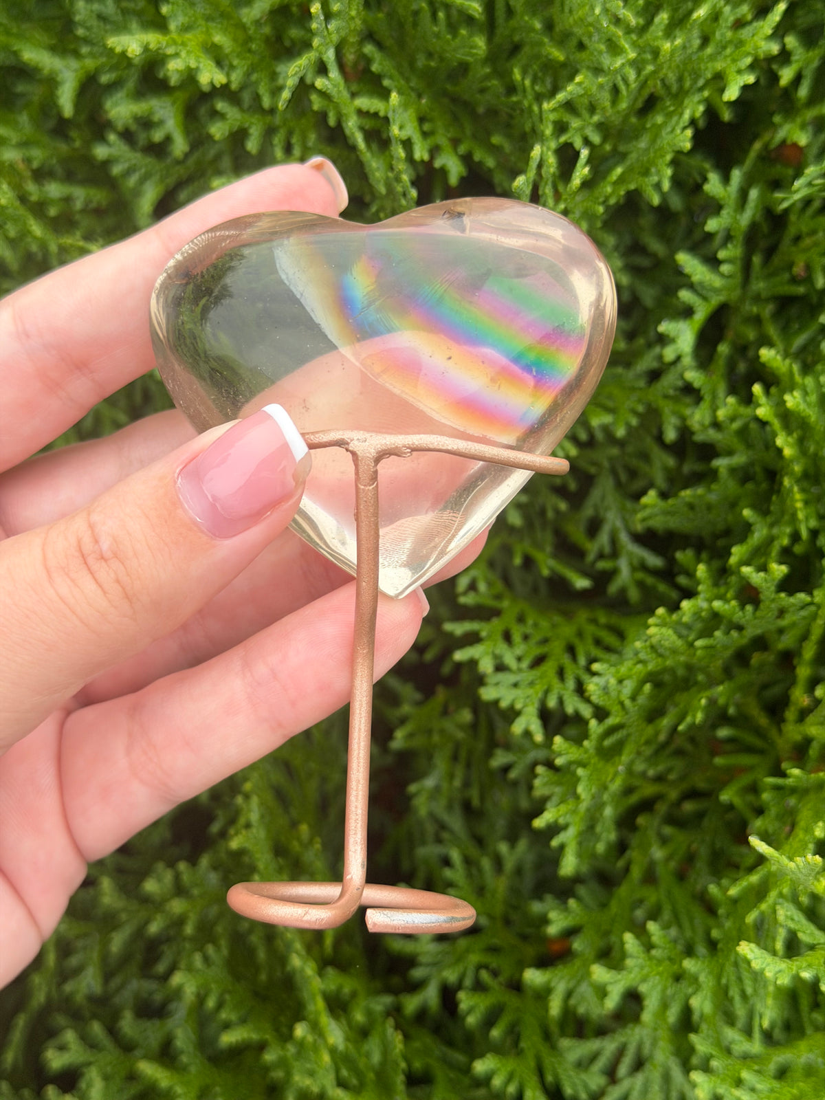 Smoky Quartz Heart on Stand