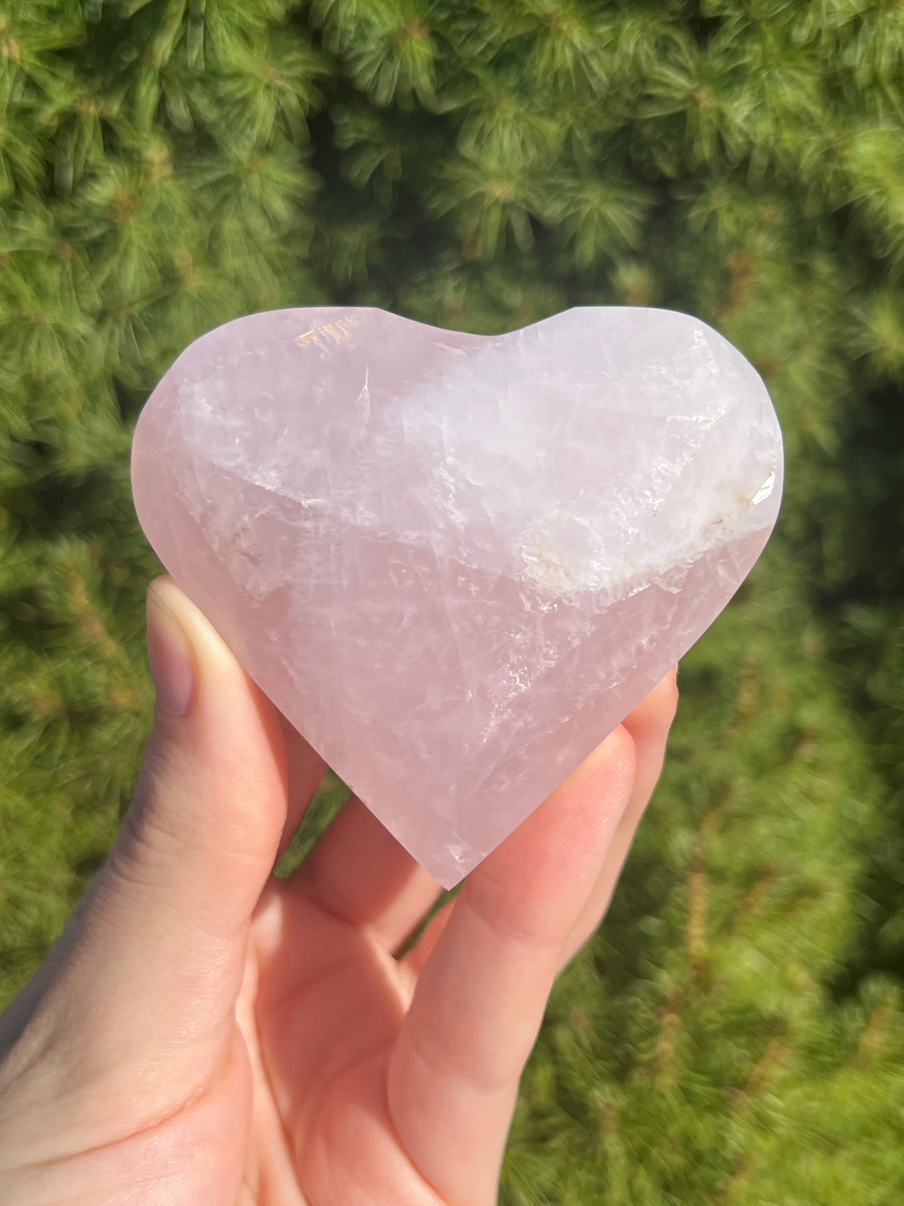 Rose Quartz Heart from Brazil – Her Lovely Gems