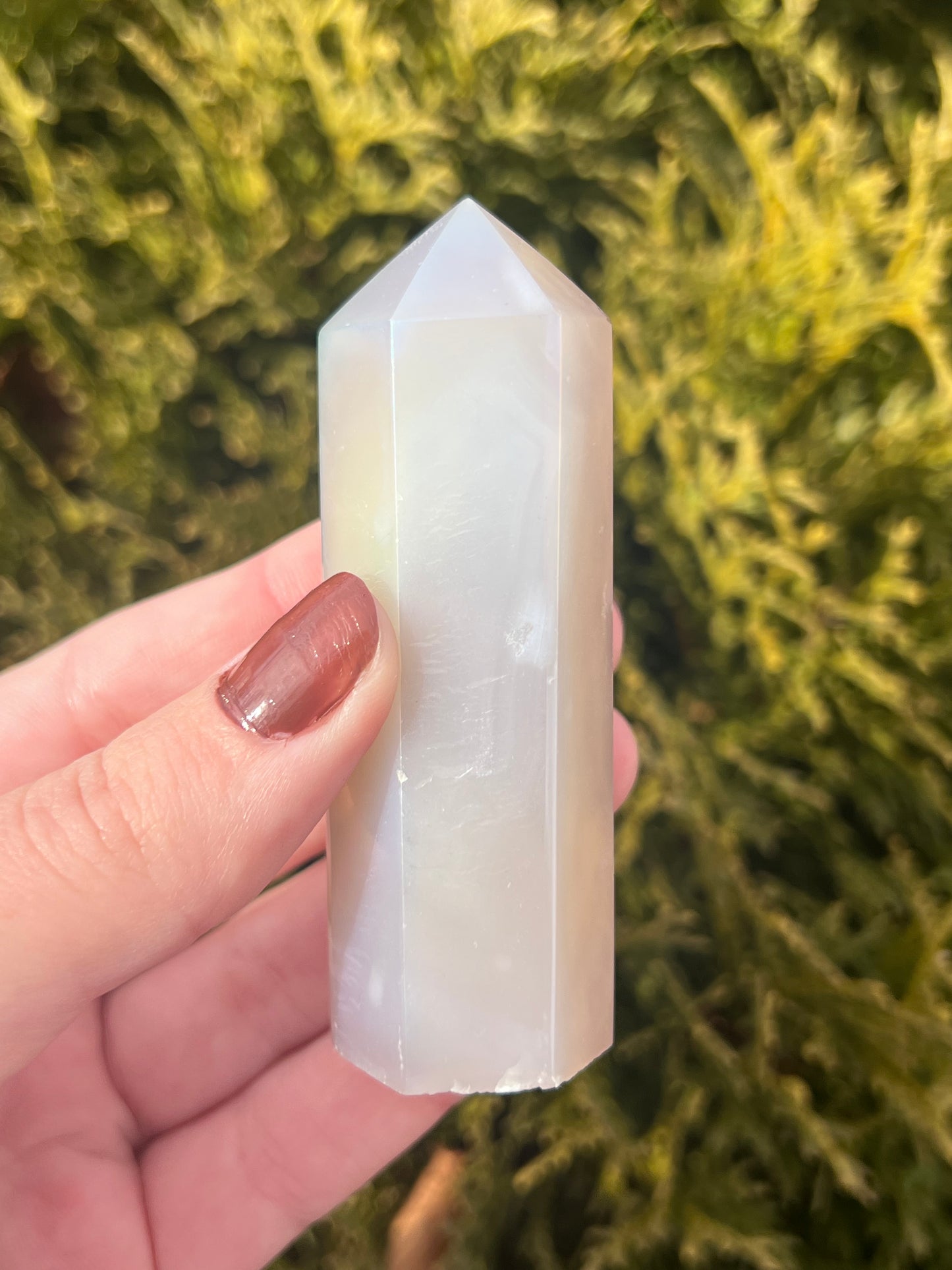 Druzy Agate Point with Aura Coating