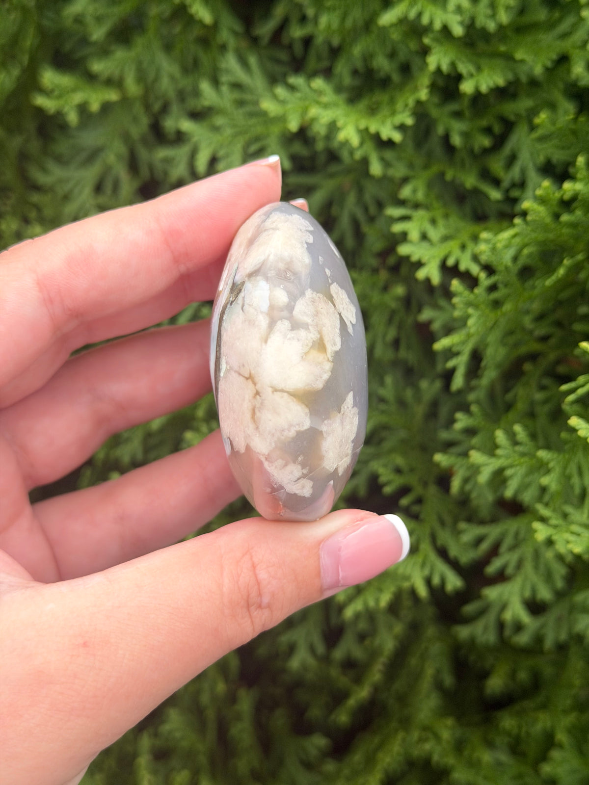 Flower Agate Palm Stone