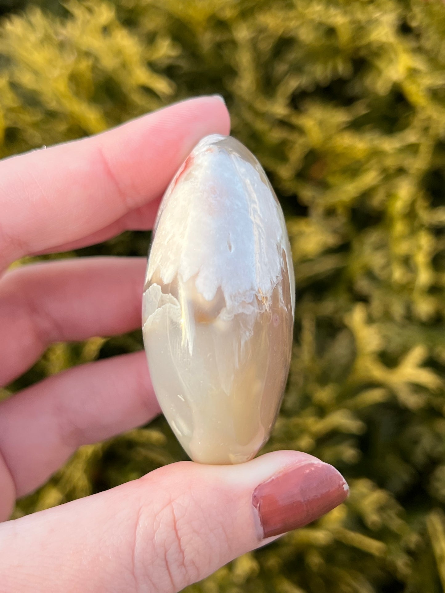 Flower Agate Palm Stone