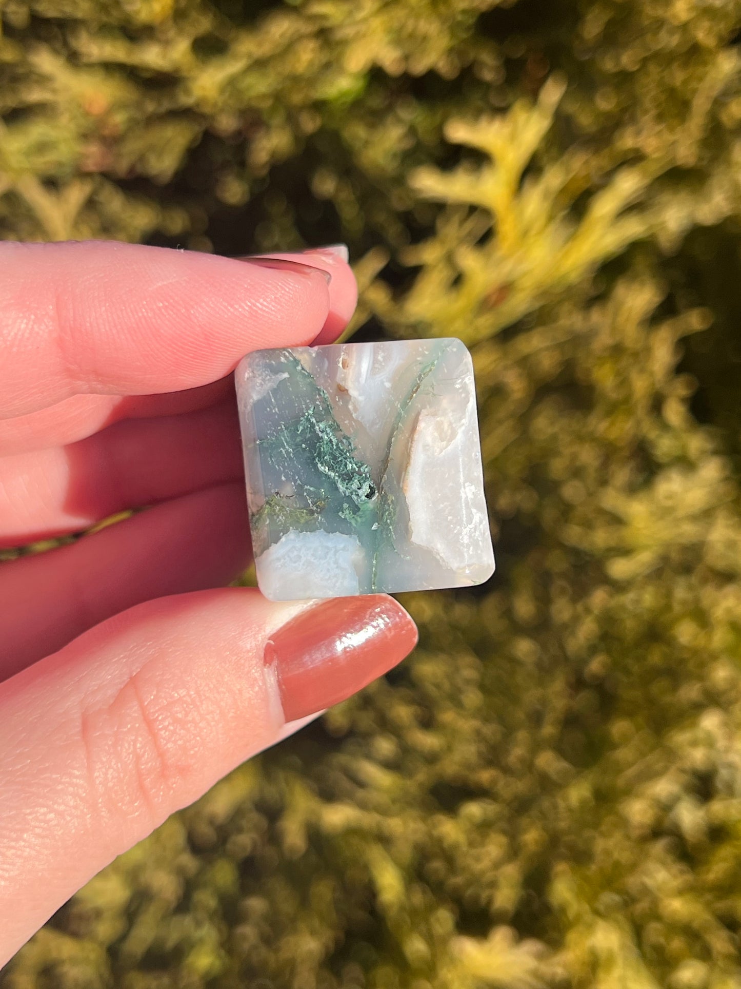 Moss Agate Cube