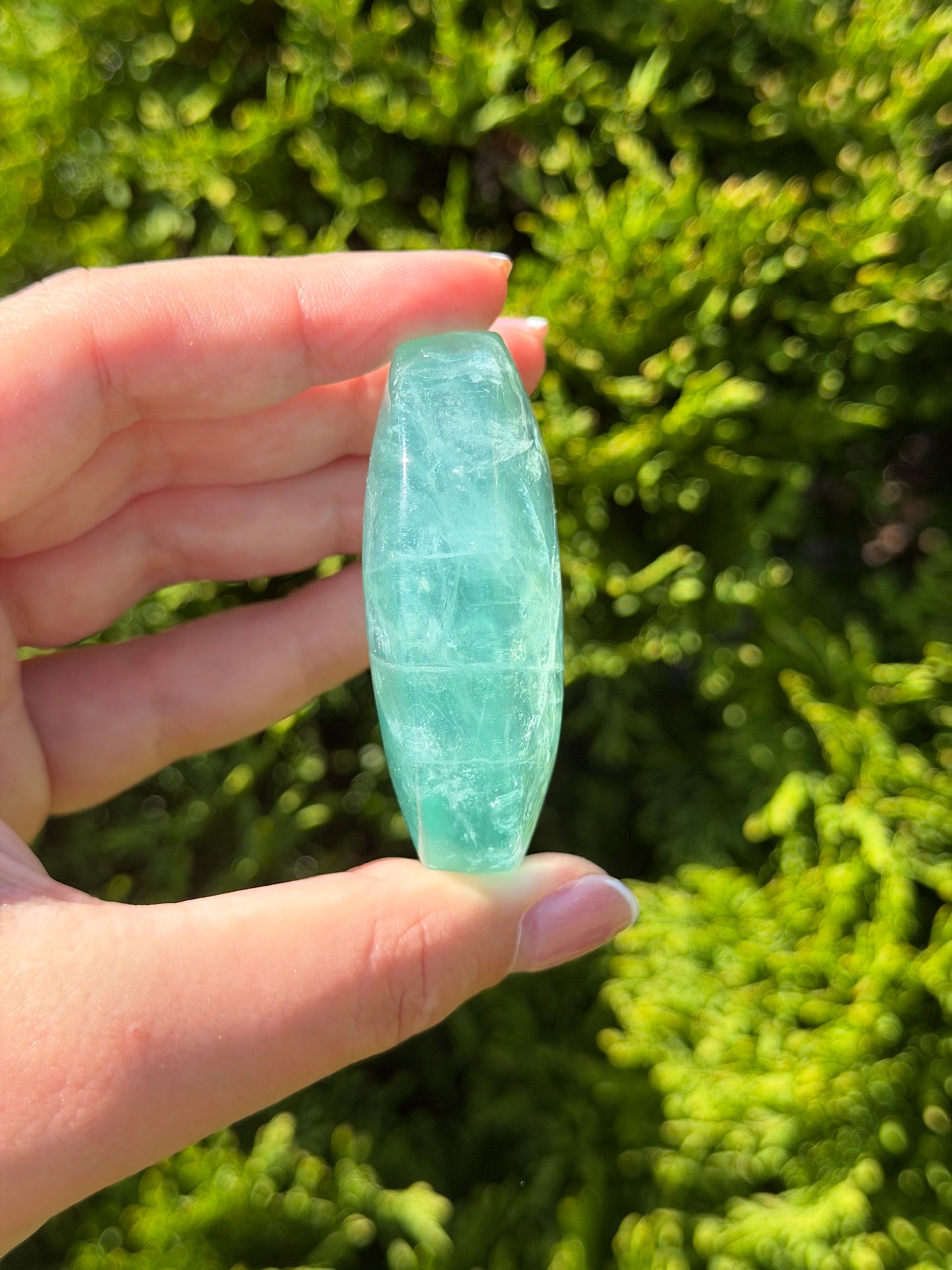 Green Fluorite Palm Stone
