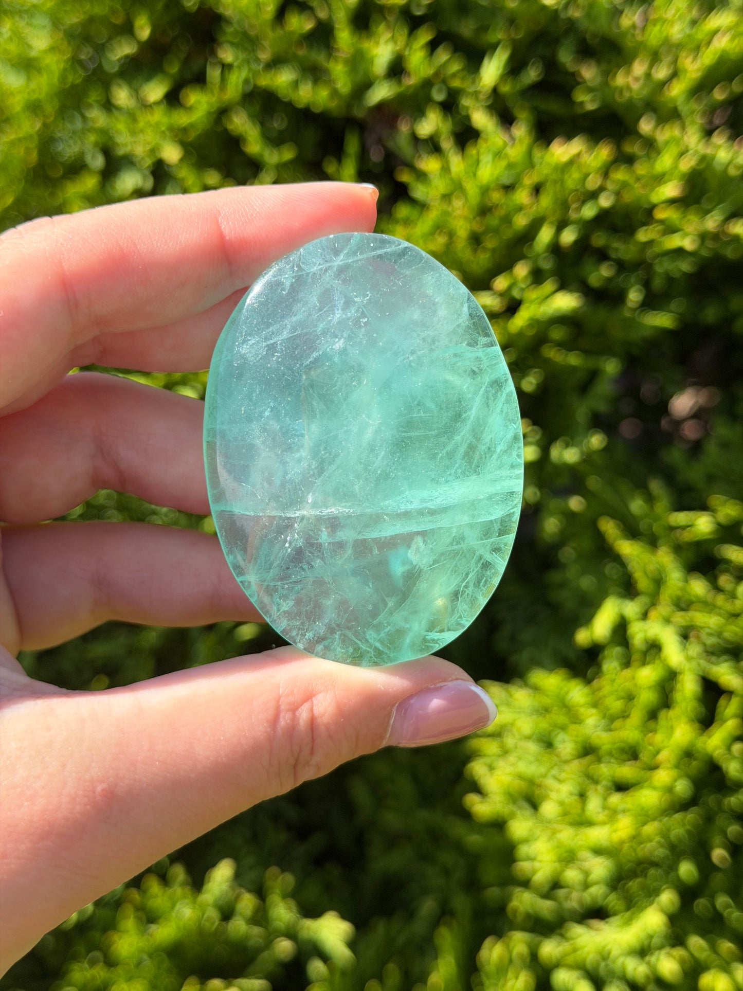 Green Fluorite Palm Stone