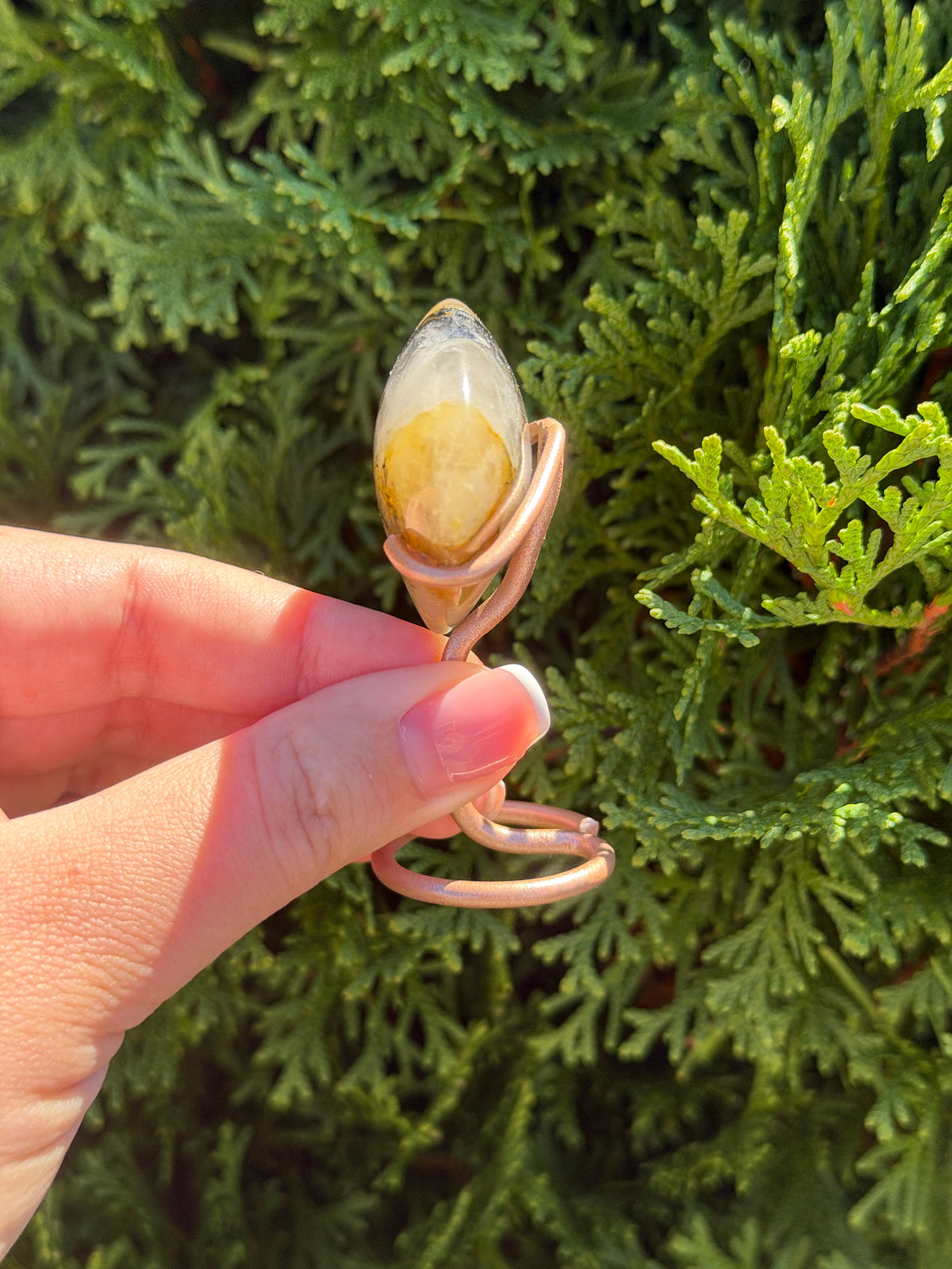 Golden Healer Quartz Heart on Stand