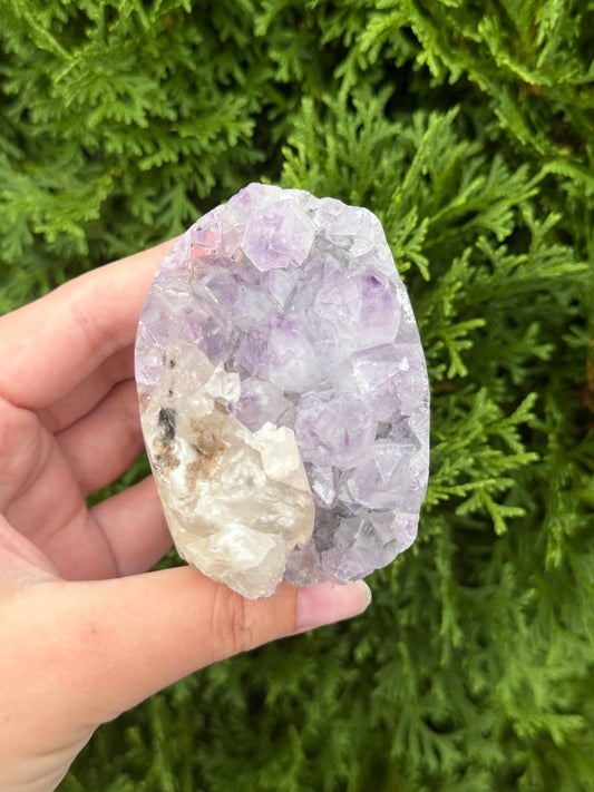 Amethyst with Calcite Cut Base