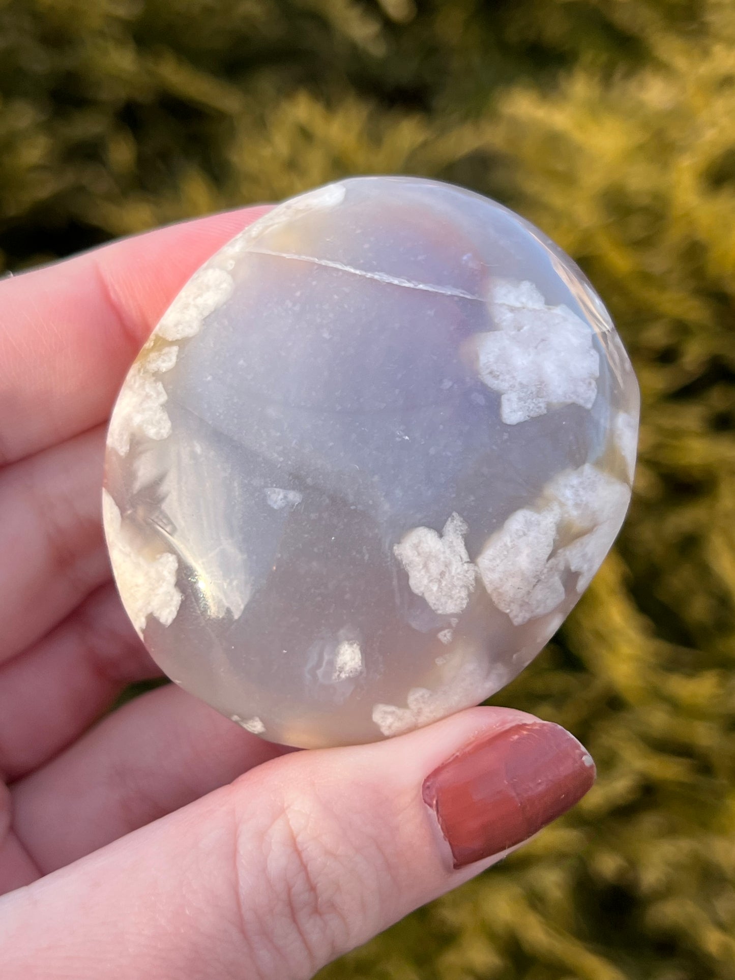 Flower Agate Palm Stone