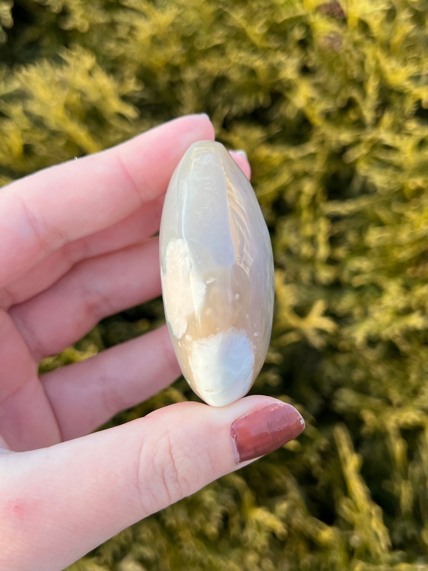 Flower Agate Palm Stone