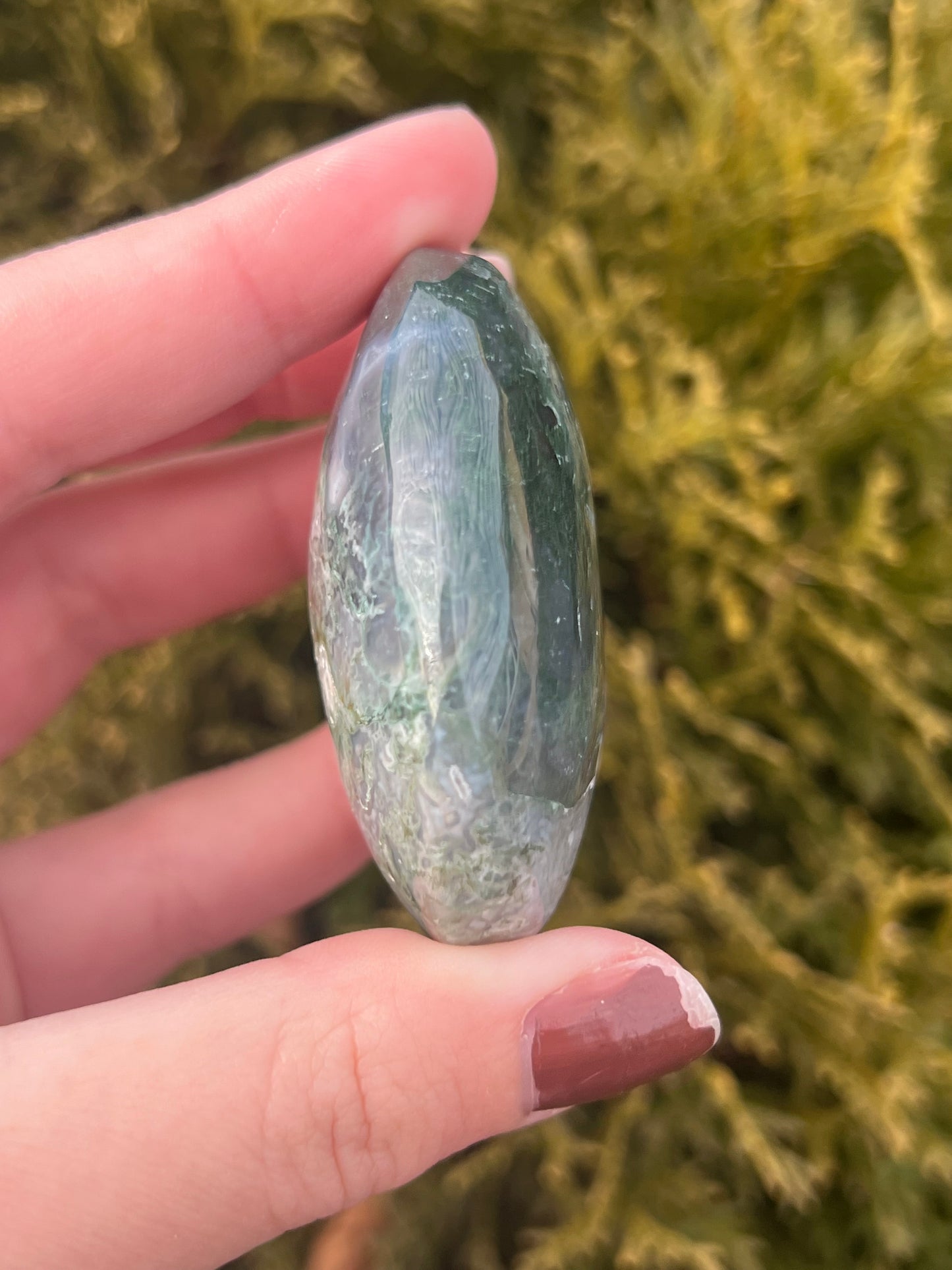 Moss Agate Palm Stone