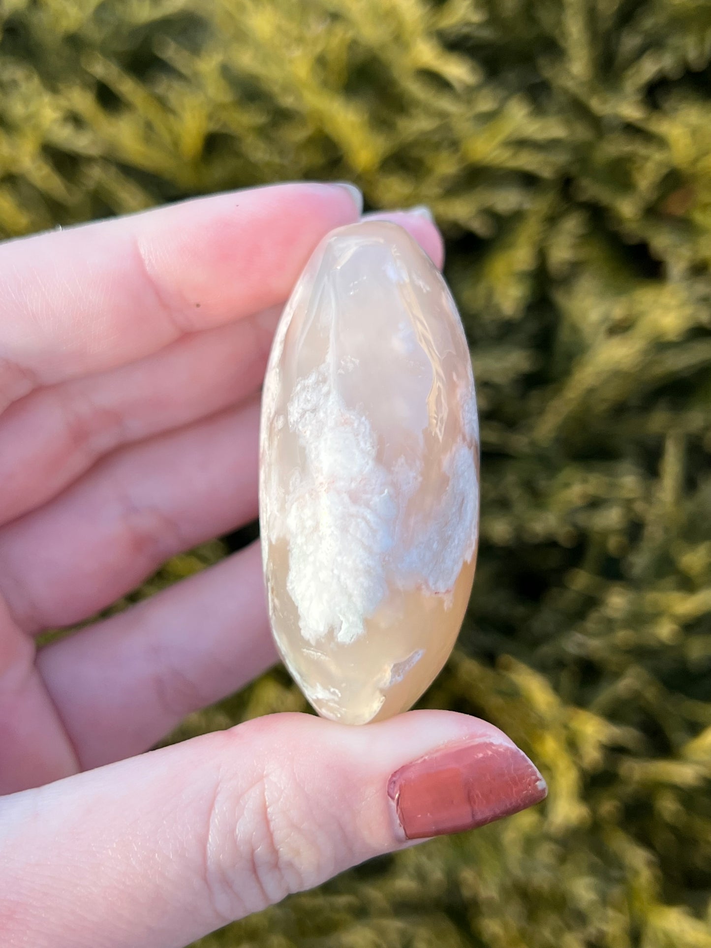 Flower Agate Palm Stone