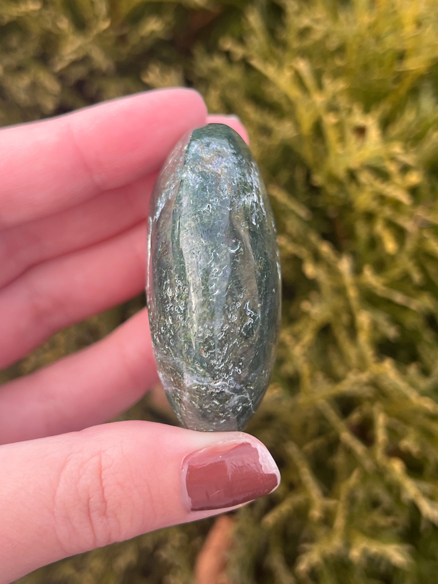 Moss Agate Palm Stone