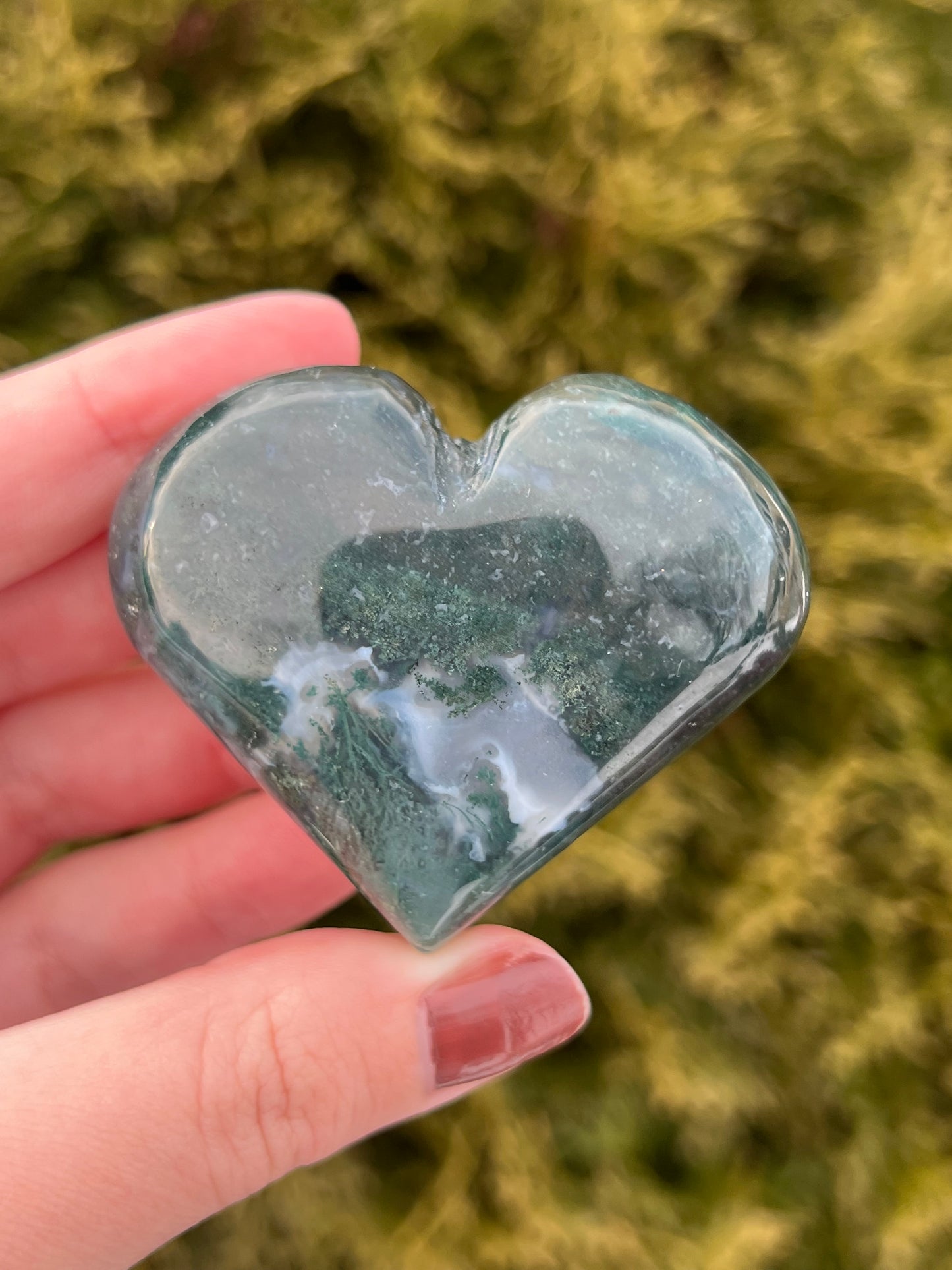 Moss Agate Heart