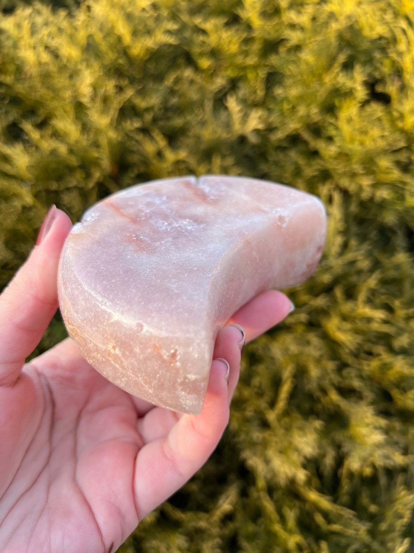 Pink Amethyst Moon on Stand