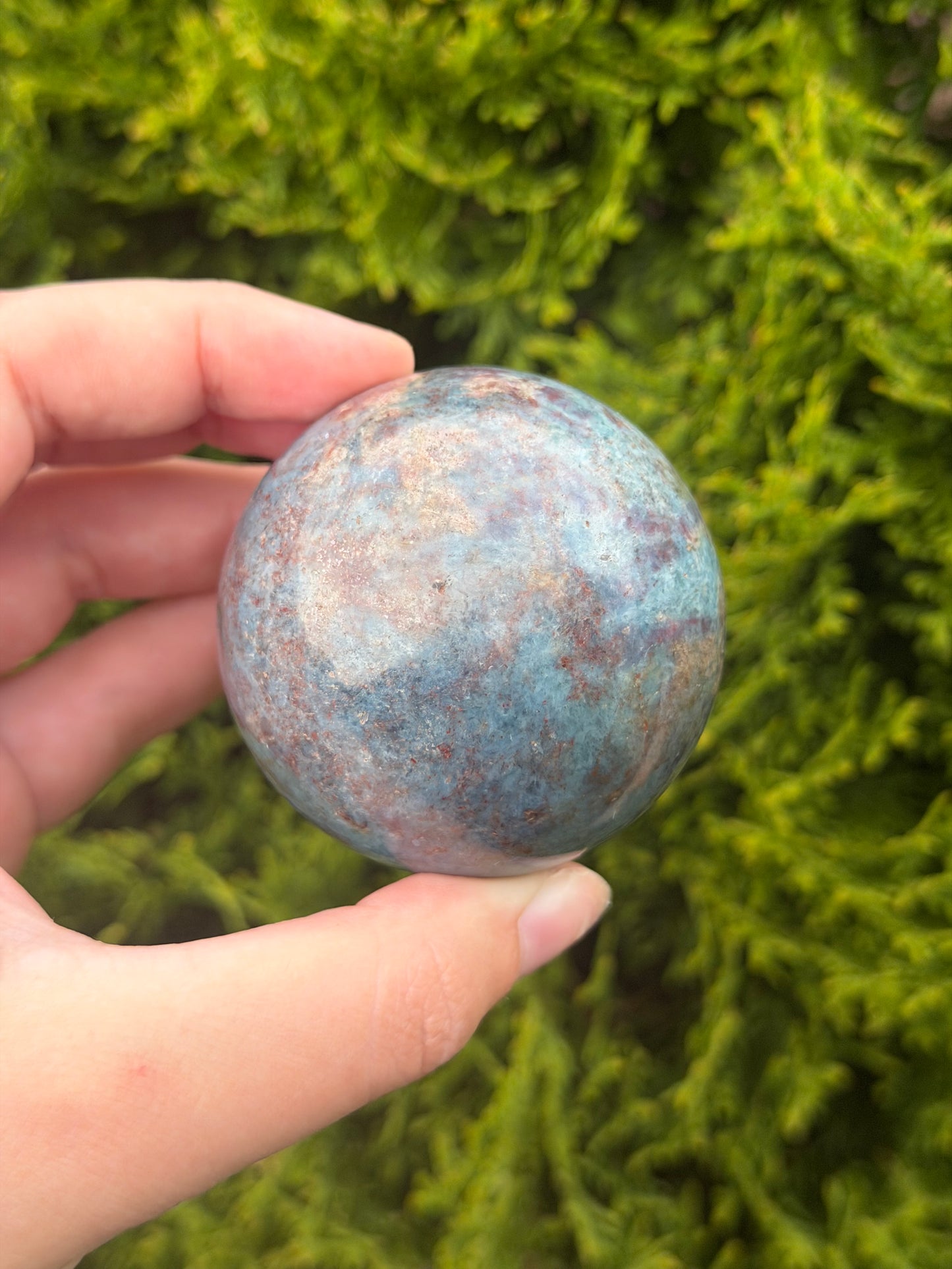 Blue Kyanite in Ruby Sphere