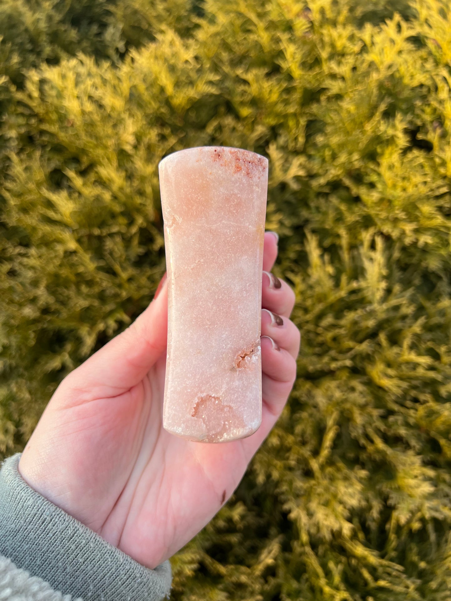 Pink Amethyst Moon on Stand