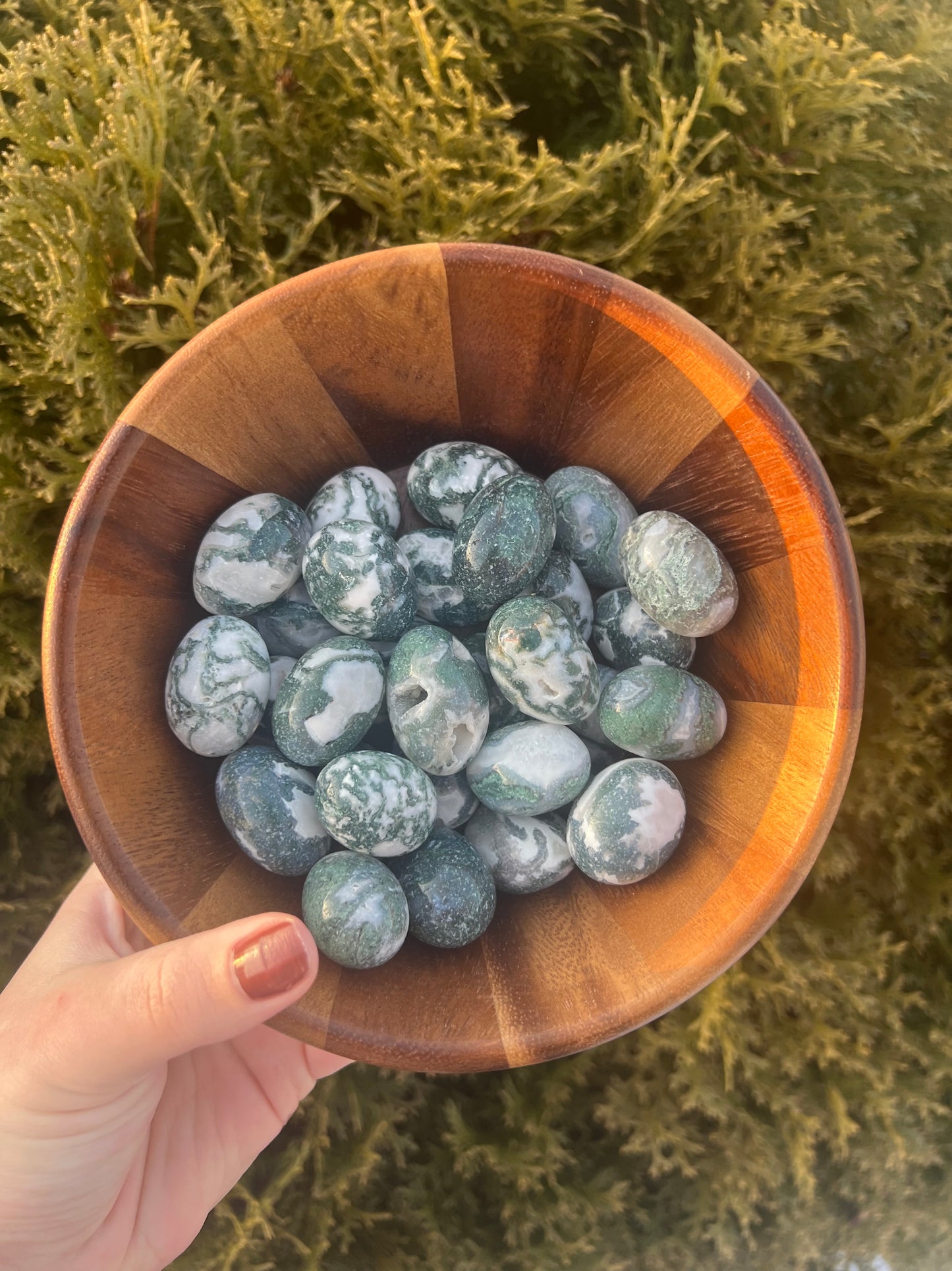 Moss Agate Tumbled Stones
