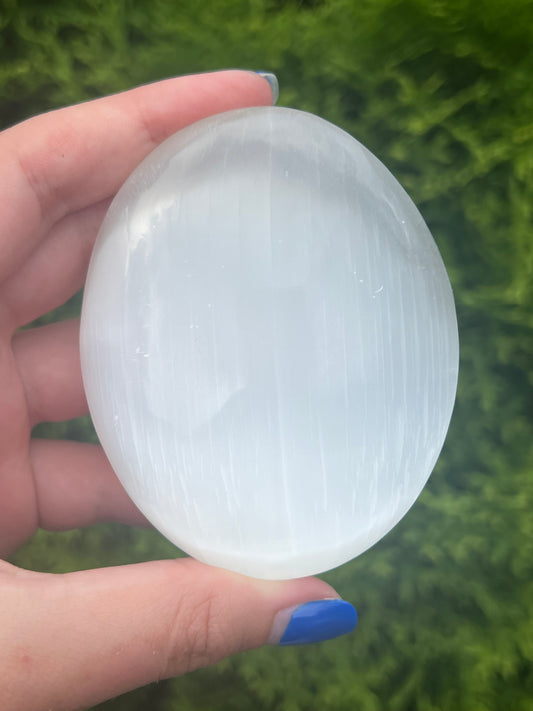 Large Selenite Palm Stone