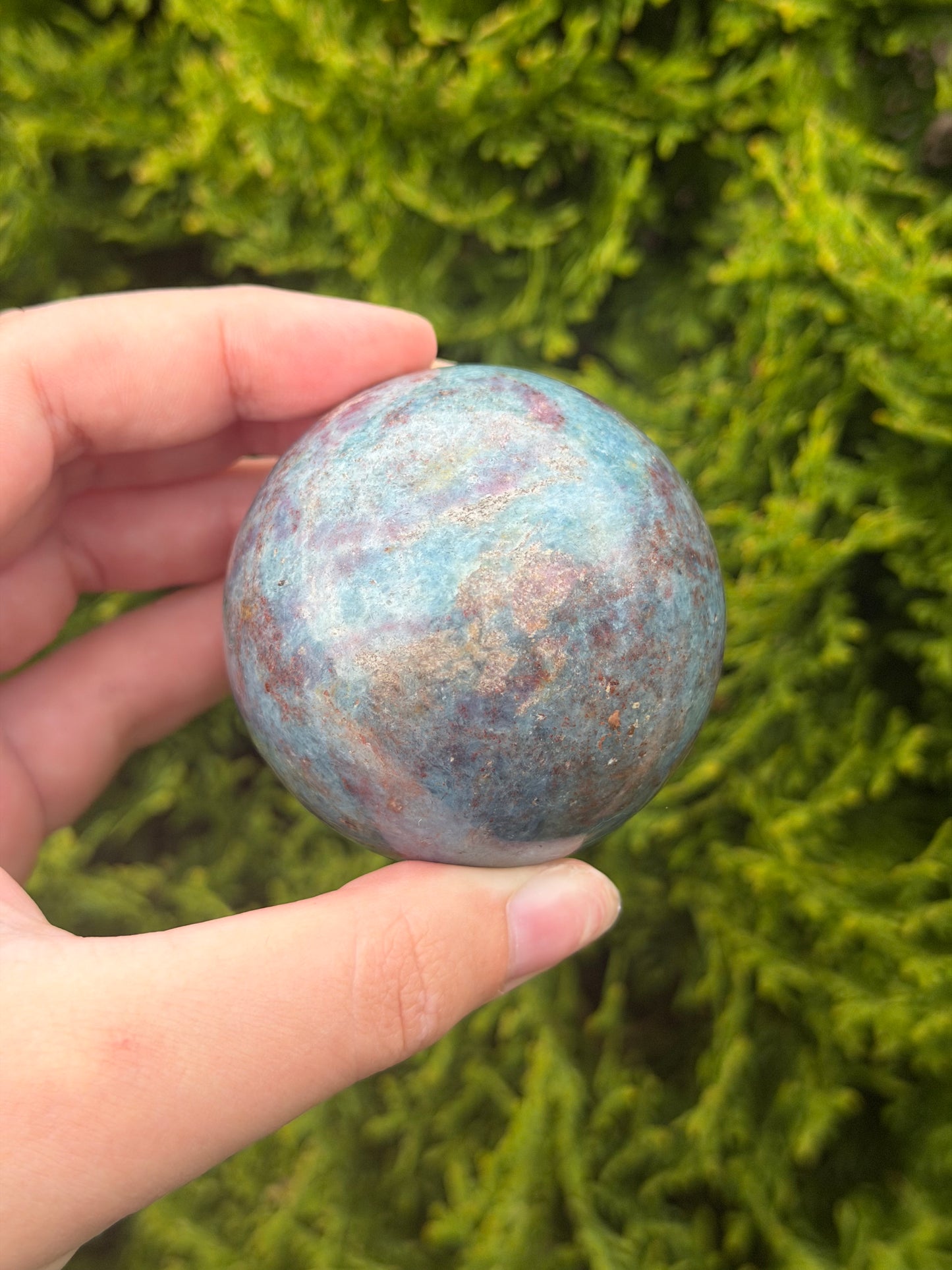 Blue Kyanite in Ruby Sphere