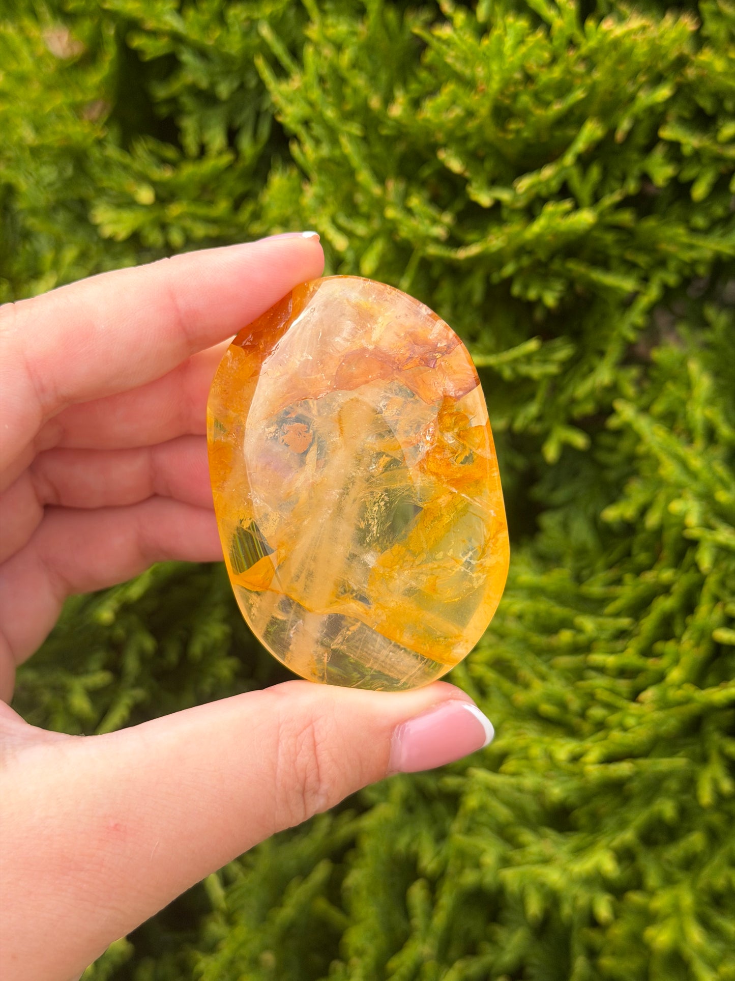 Golden Healer Quartz Palm Stone