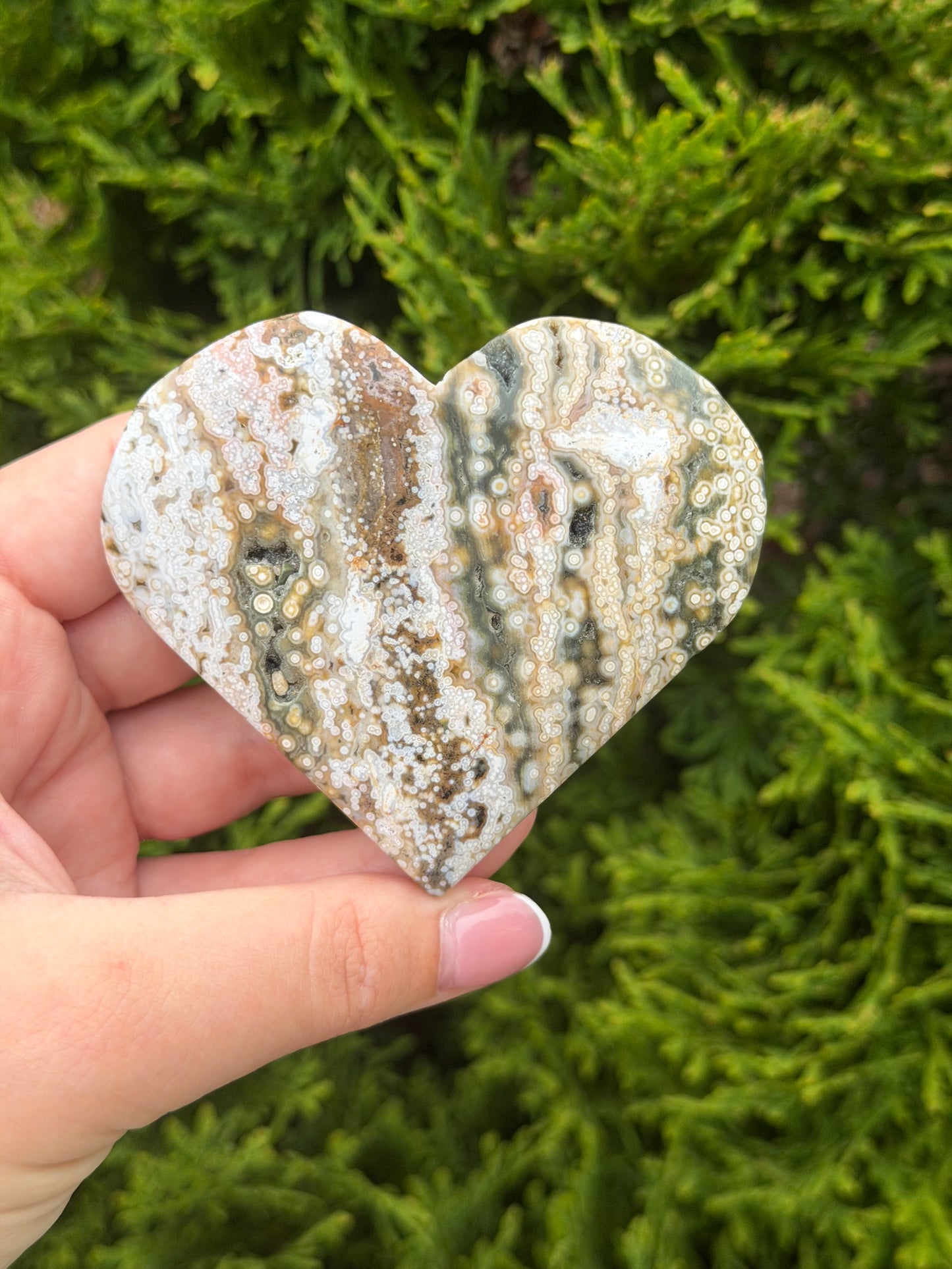 Bubble Orbicular Ocean Jasper Heart 2