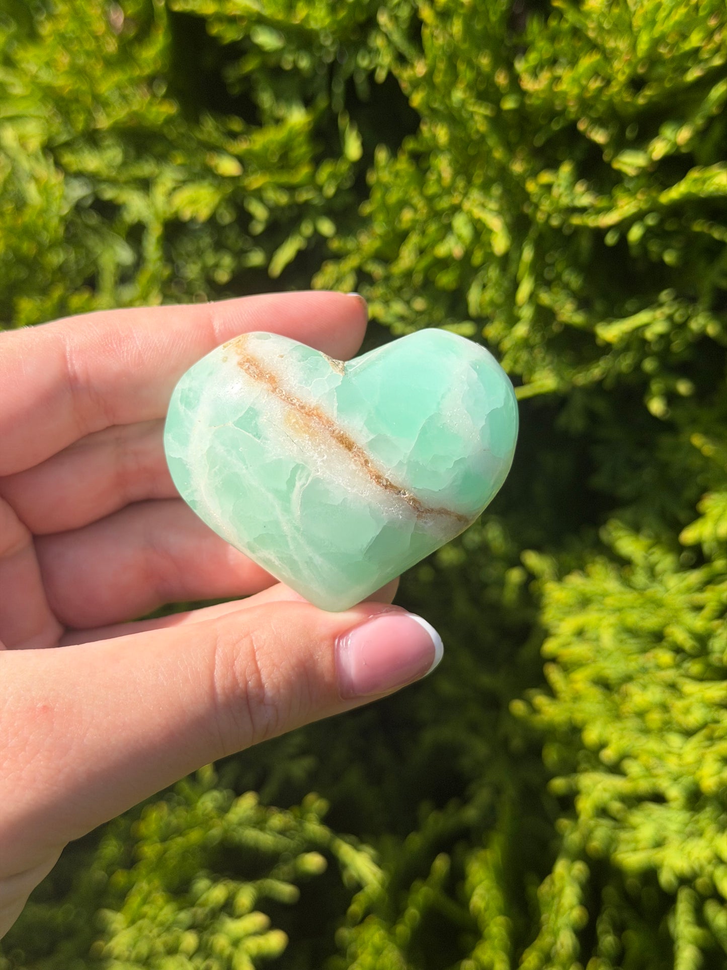 Pistachio Calcite Heart