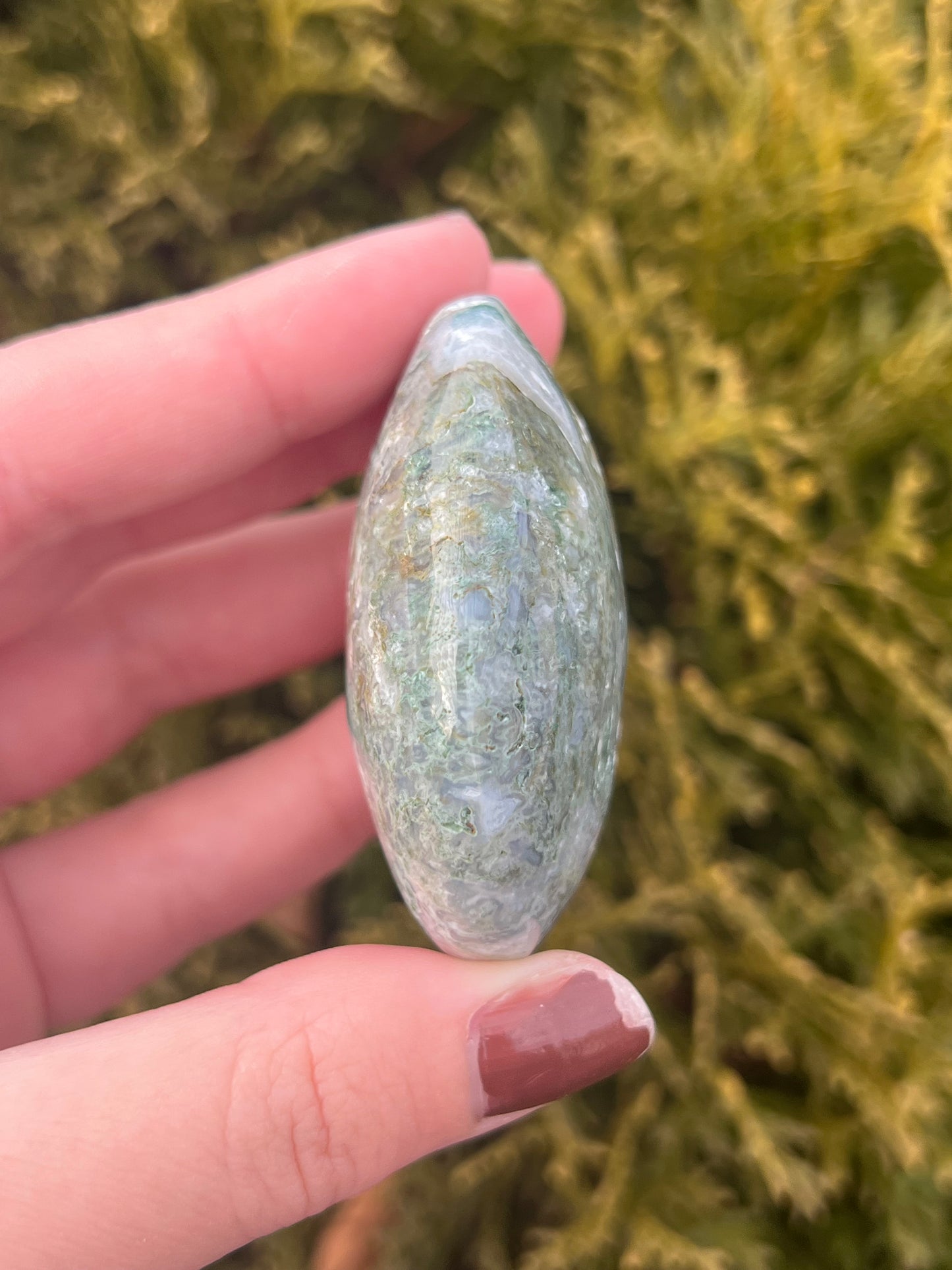 Moss Agate Palm Stone