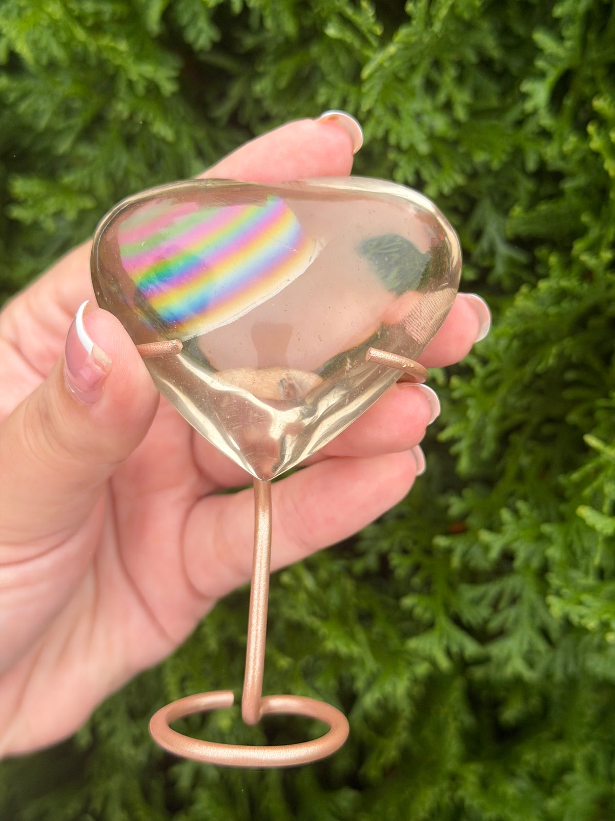Smoky Quartz Heart on Stand