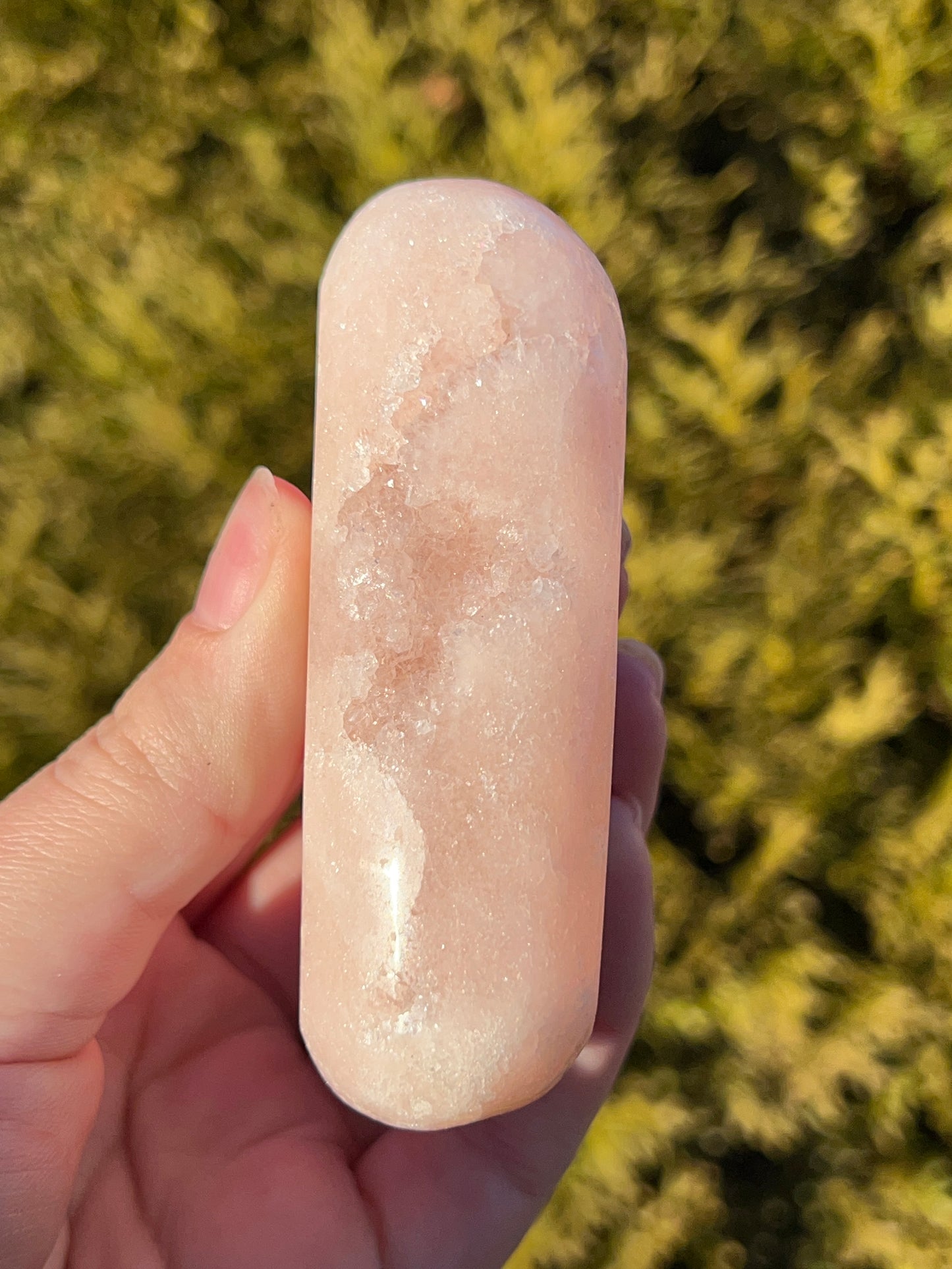 Pink Amethyst Palm Stone