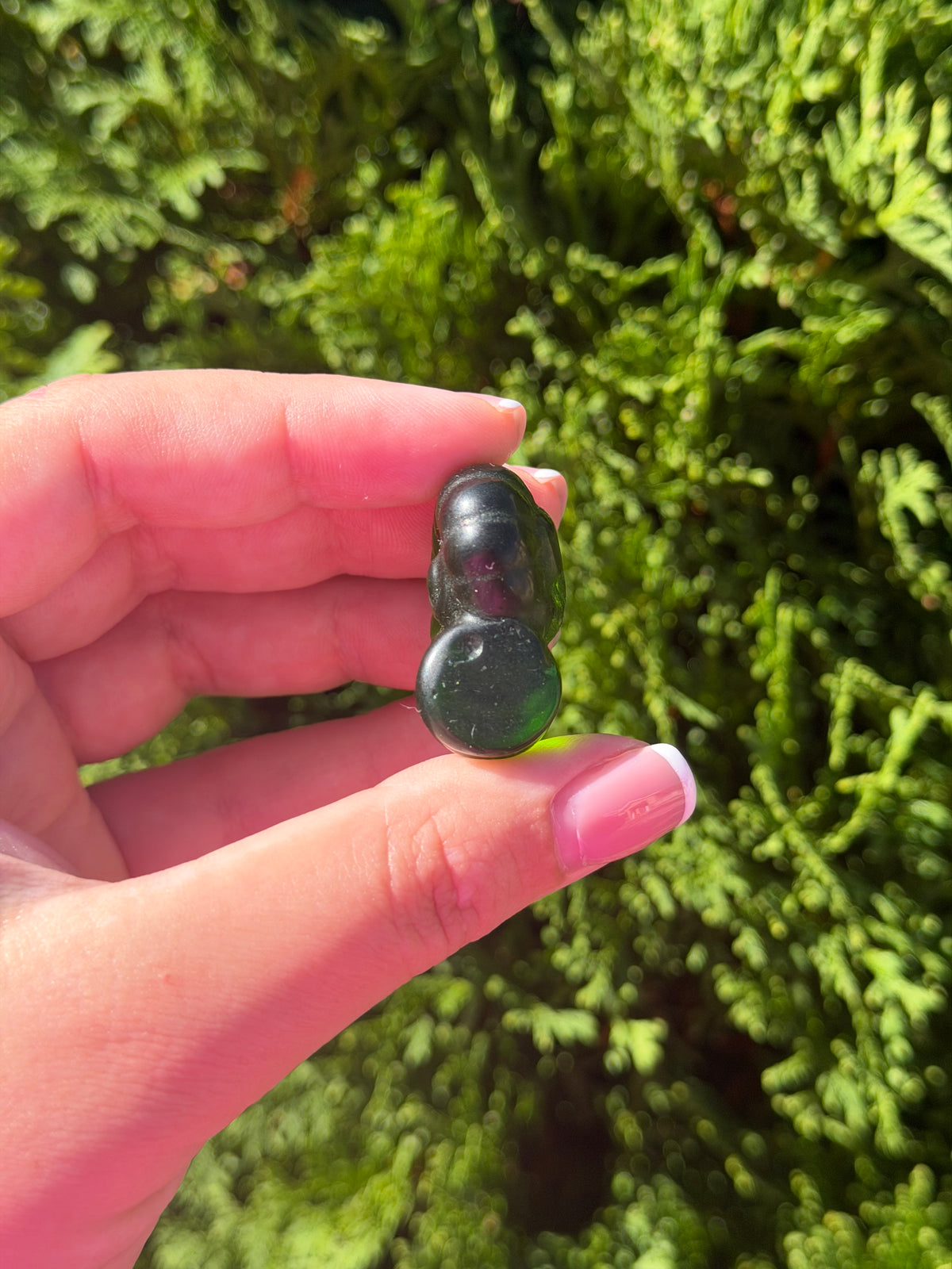 Green Man Made Crystal Shell
