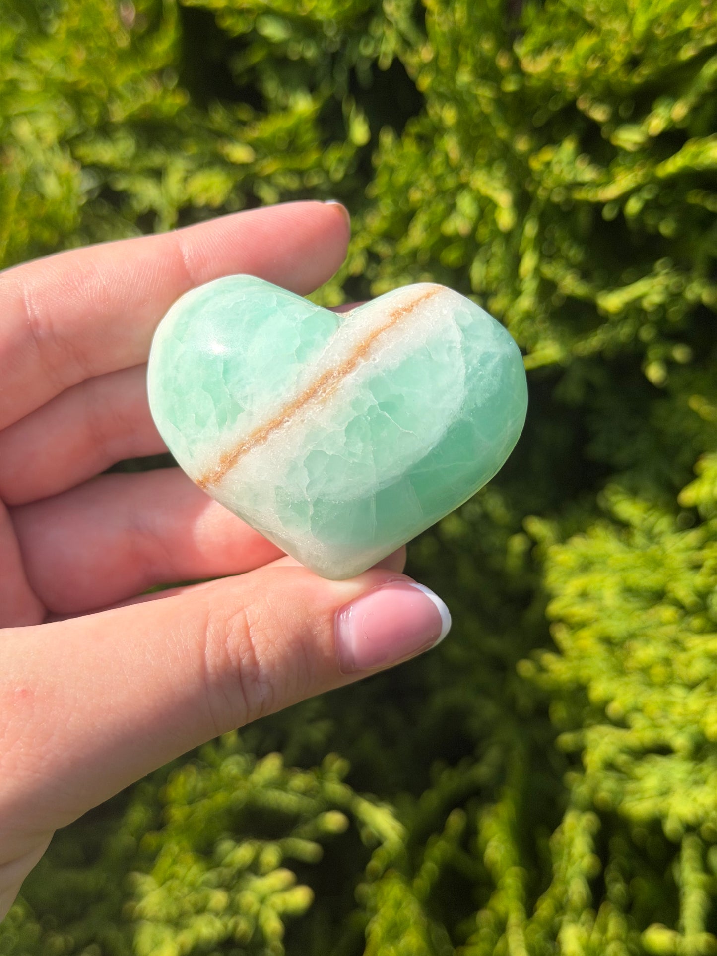 Pistachio Calcite Heart