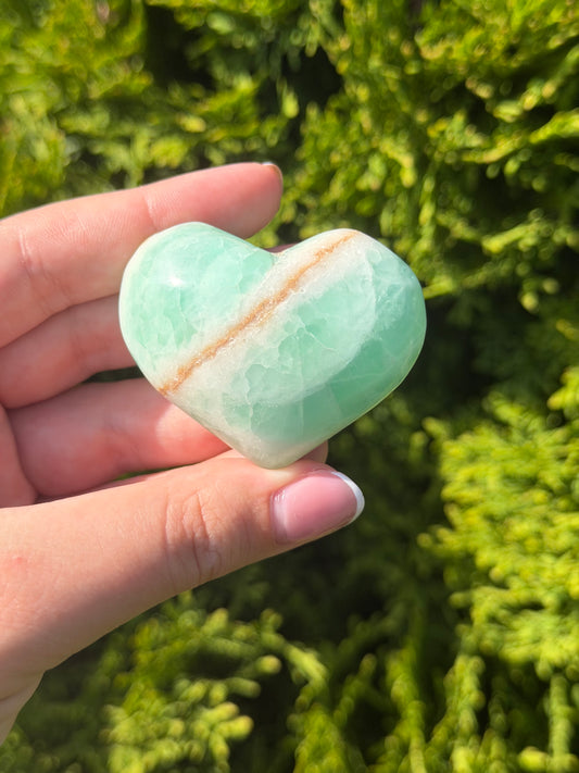 Pistachio Calcite Heart