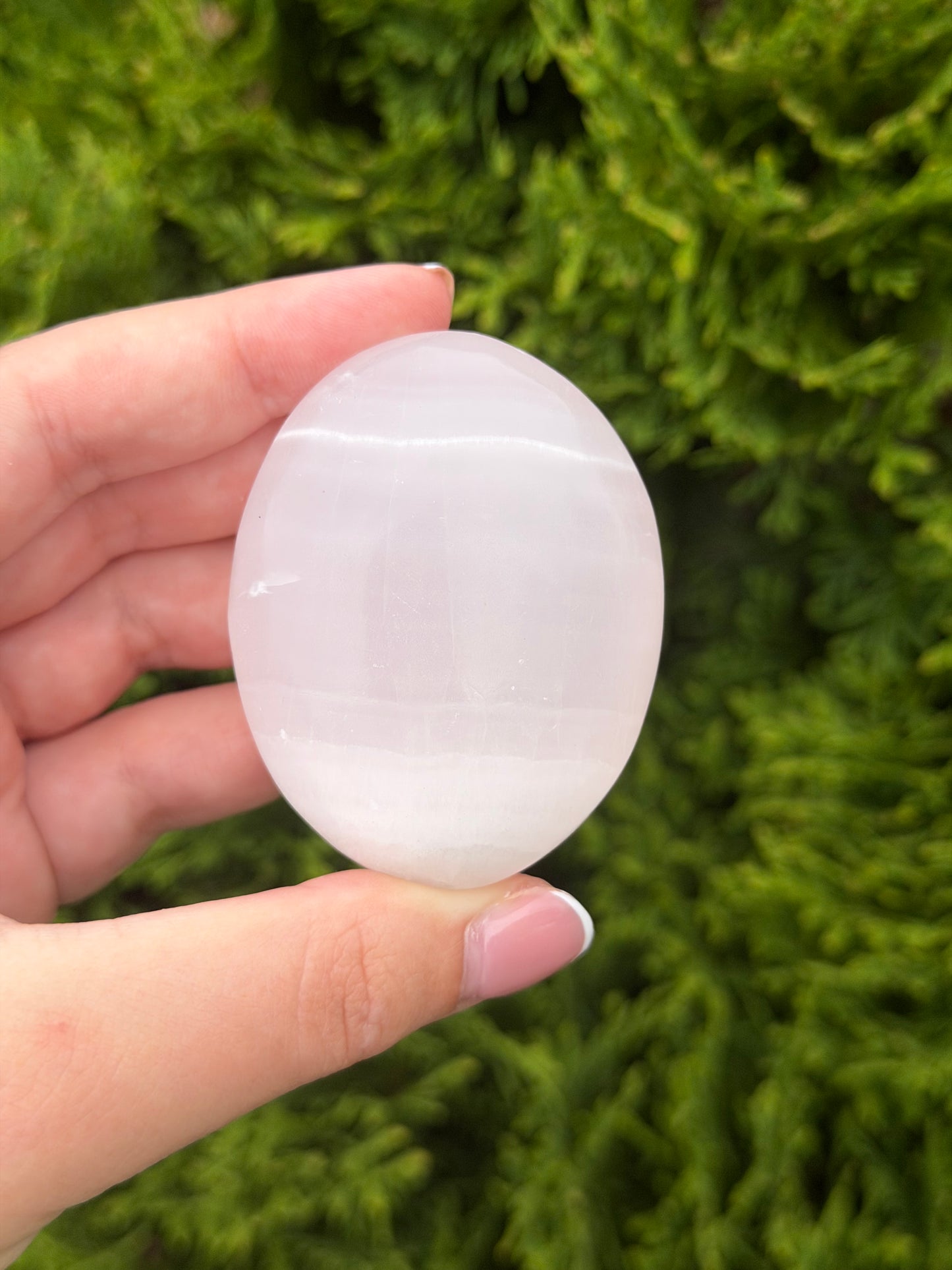 Pink Calcite Palm Stone