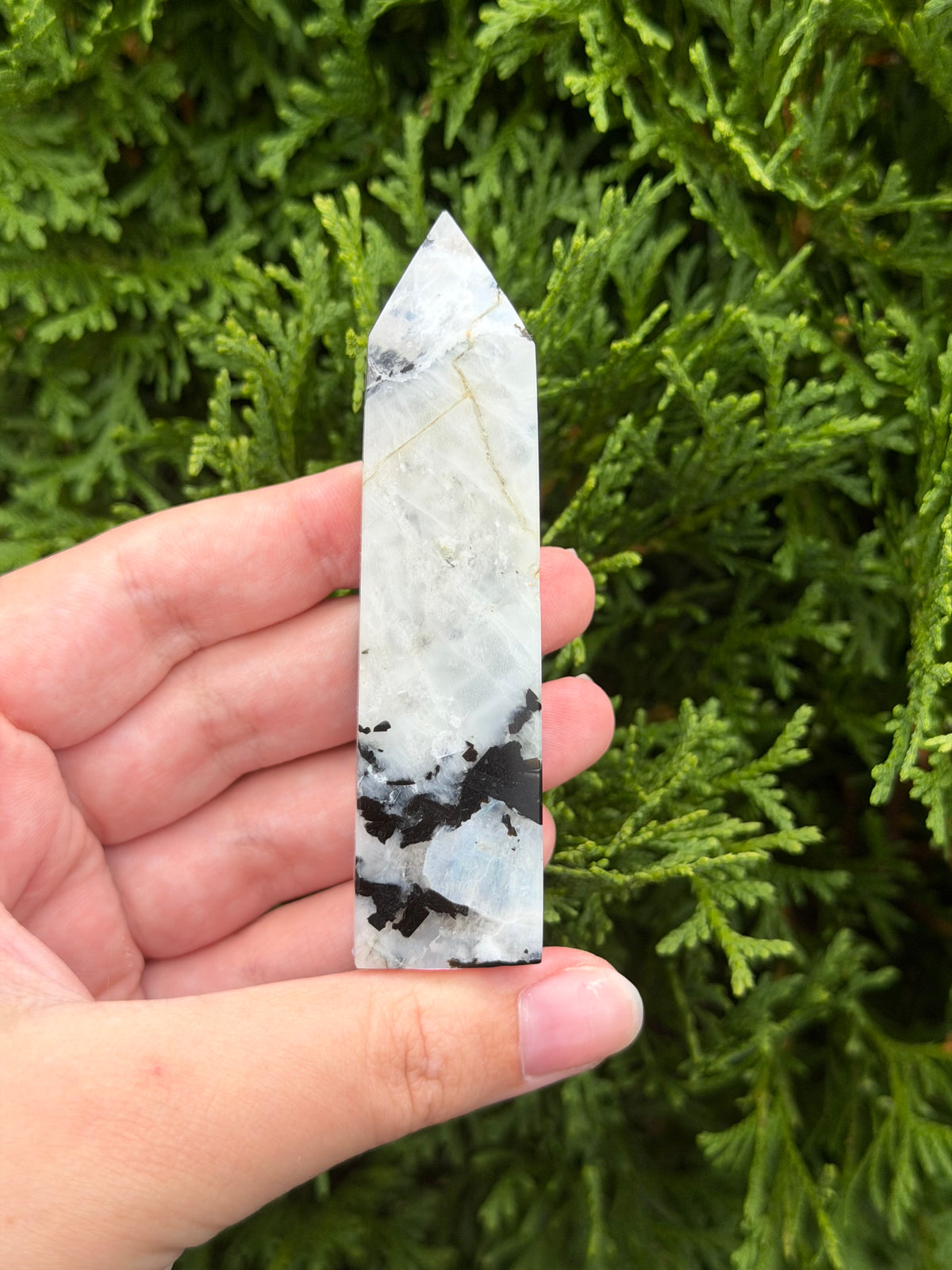 Rainbow Moonstone Point
