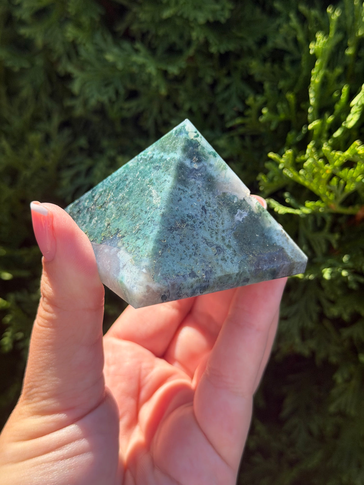Moss Agate Pyramid